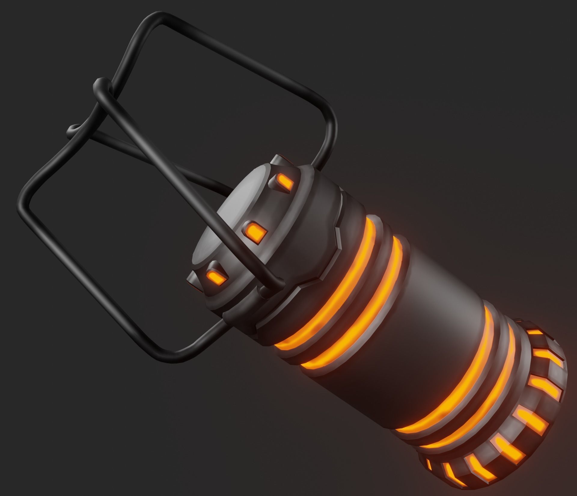 Sci-fi hand lamp Low-poly 3D model_10