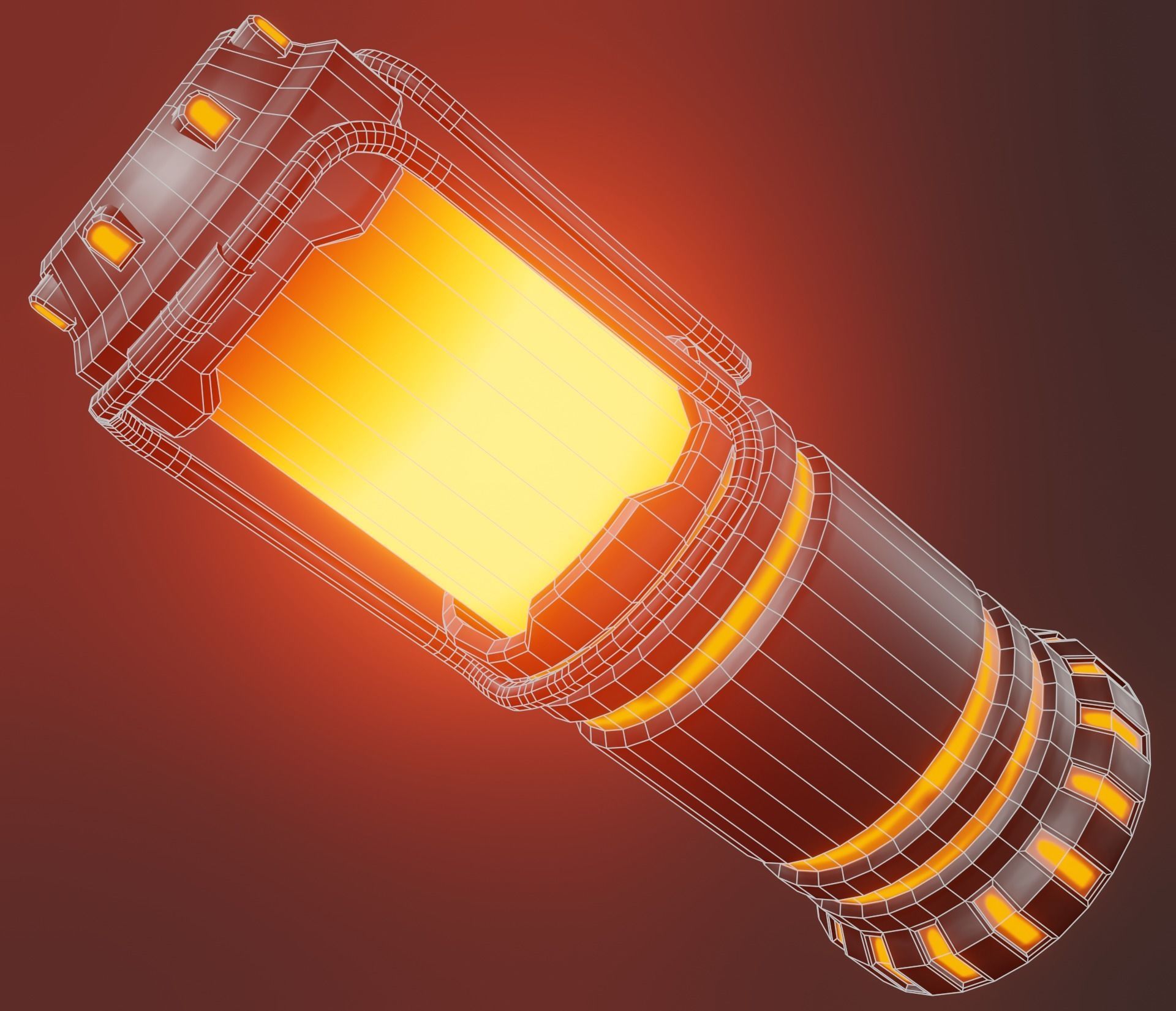 Sci-fi hand lamp Low-poly 3D model_4