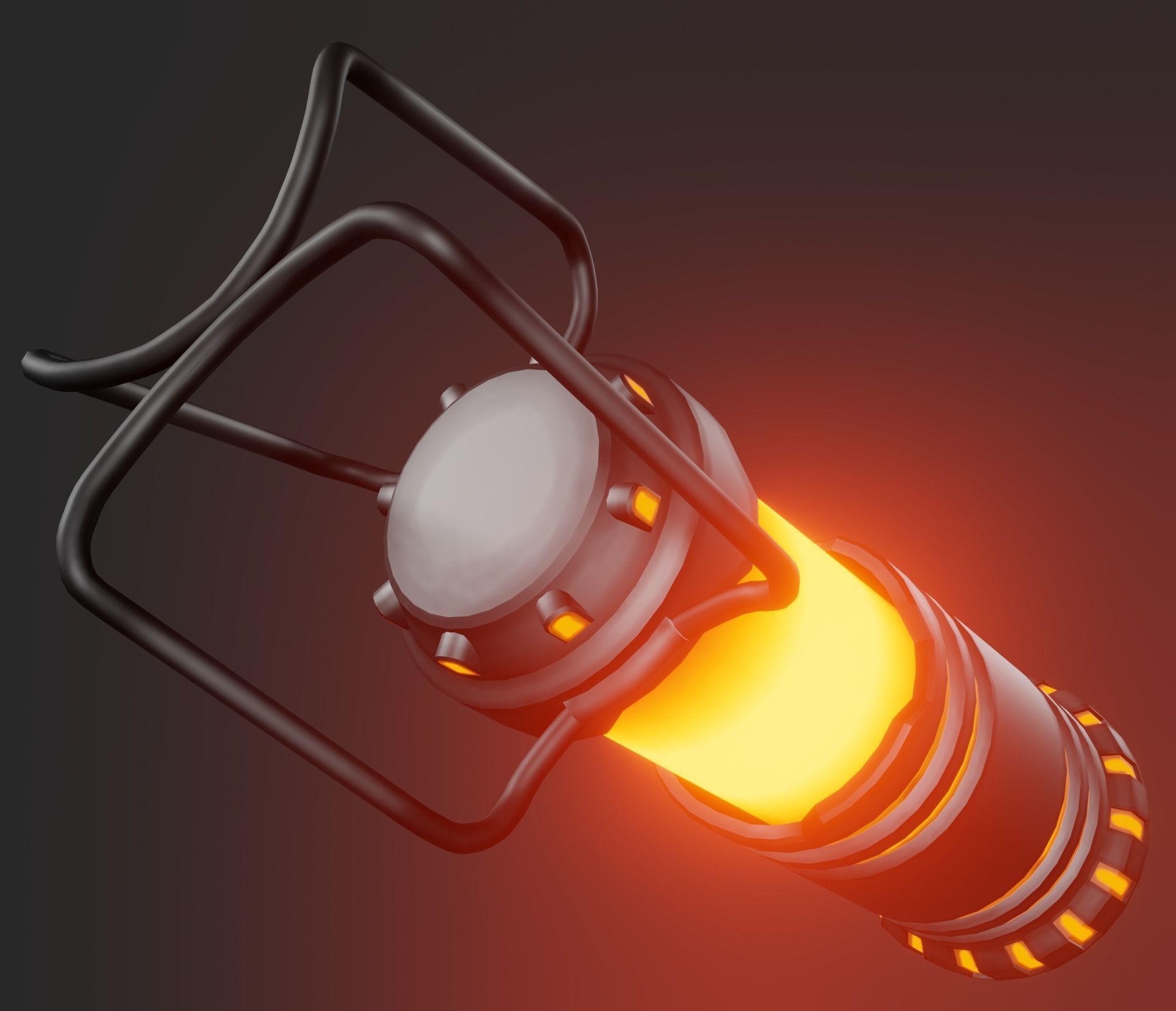 Sci-fi hand lamp Low-poly 3D model_9