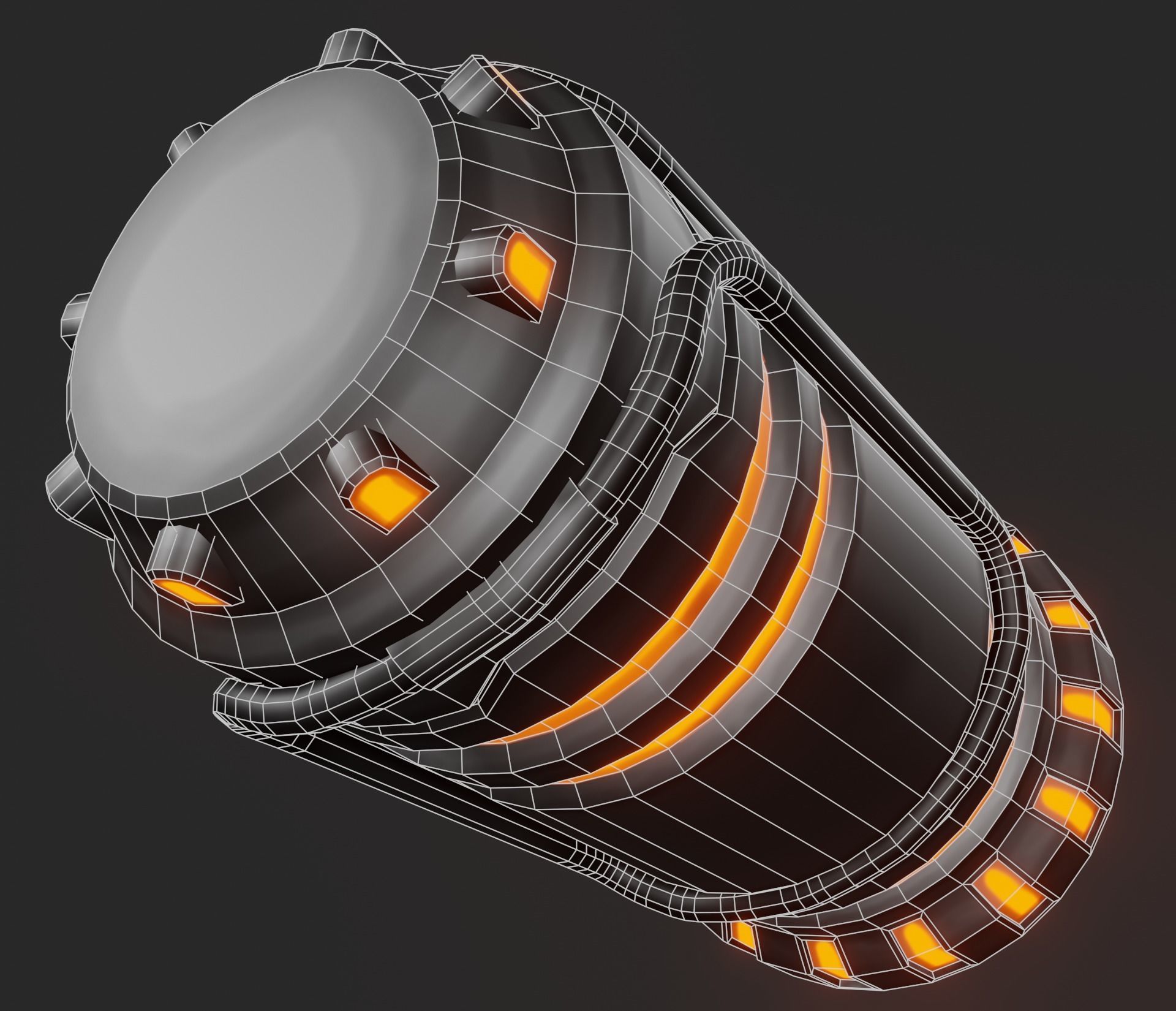 Sci-fi hand lamp Low-poly 3D model_8