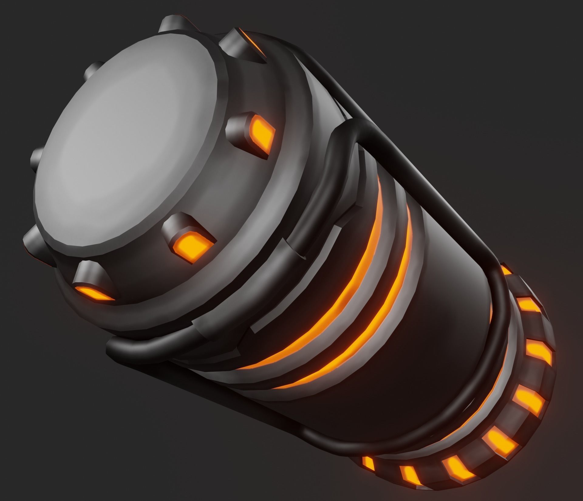 Sci-fi hand lamp Low-poly 3D model_7