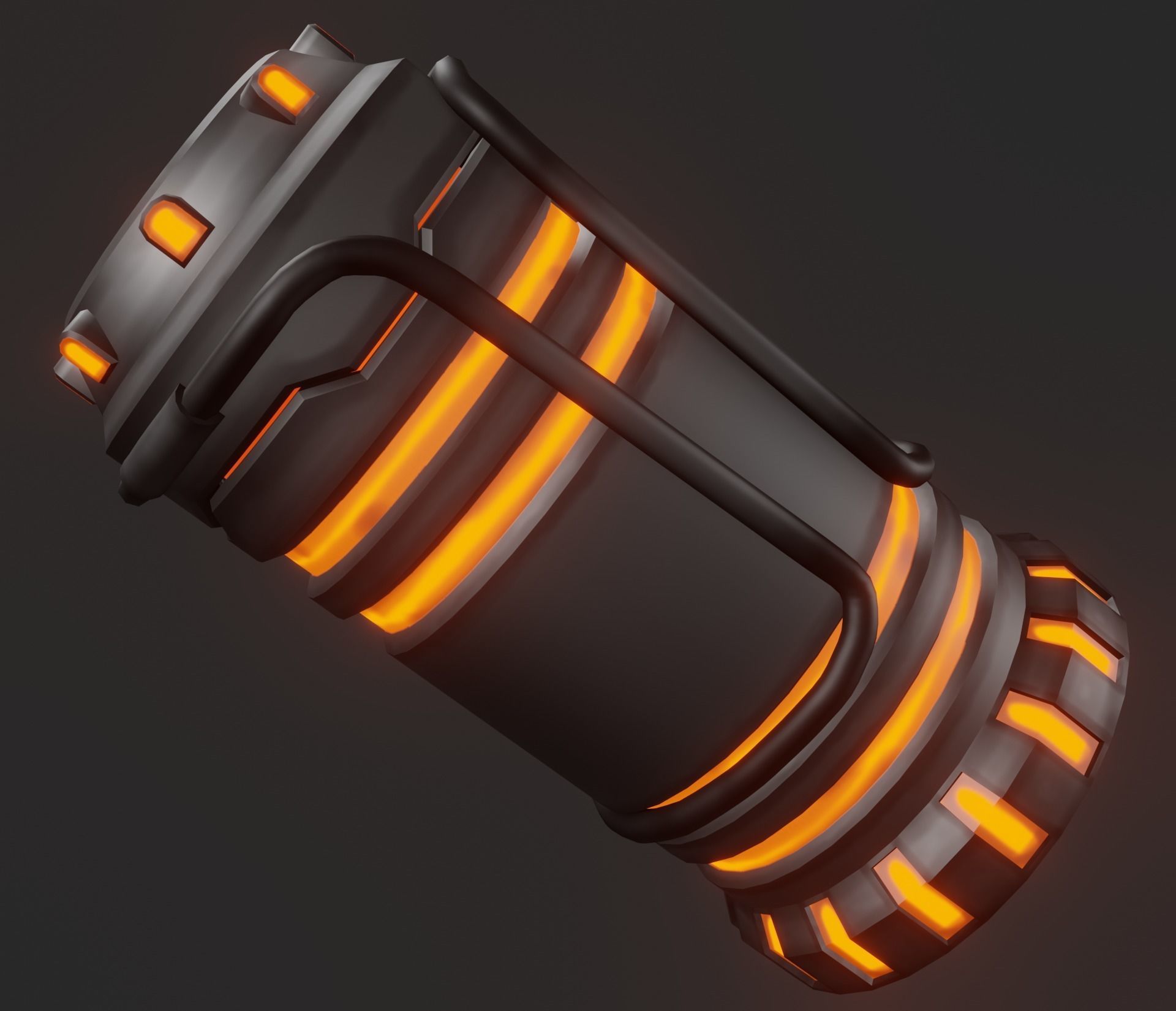 Sci-fi hand lamp Low-poly 3D model_2