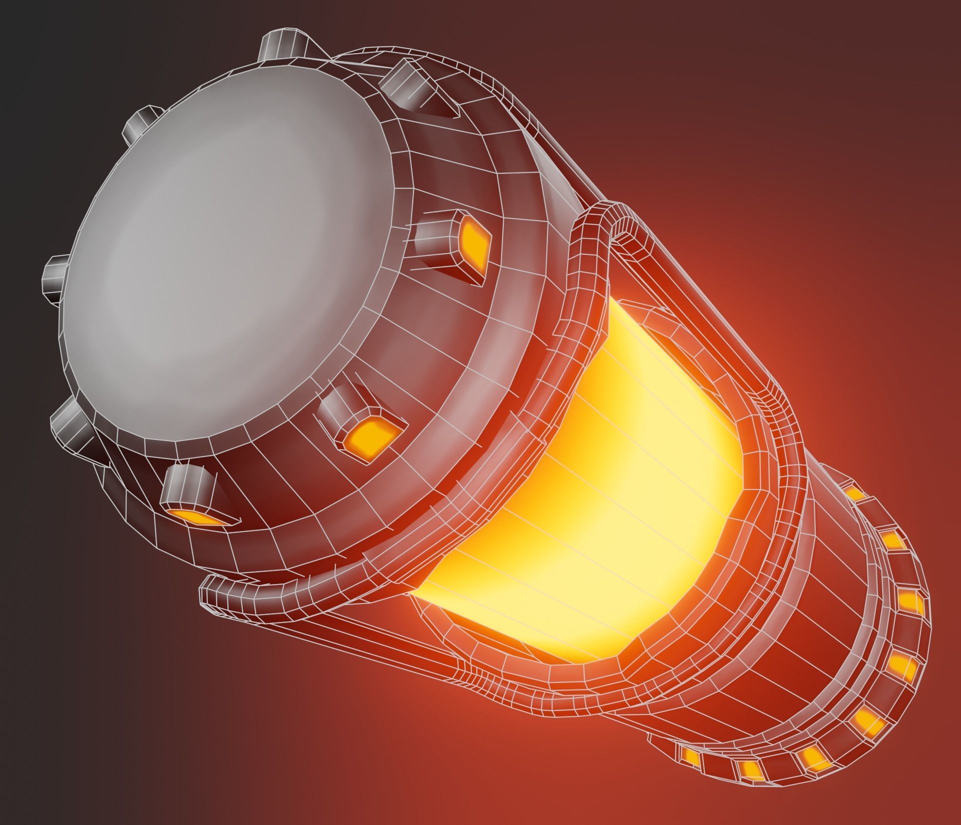 Sci-fi hand lamp Low-poly 3D model_6