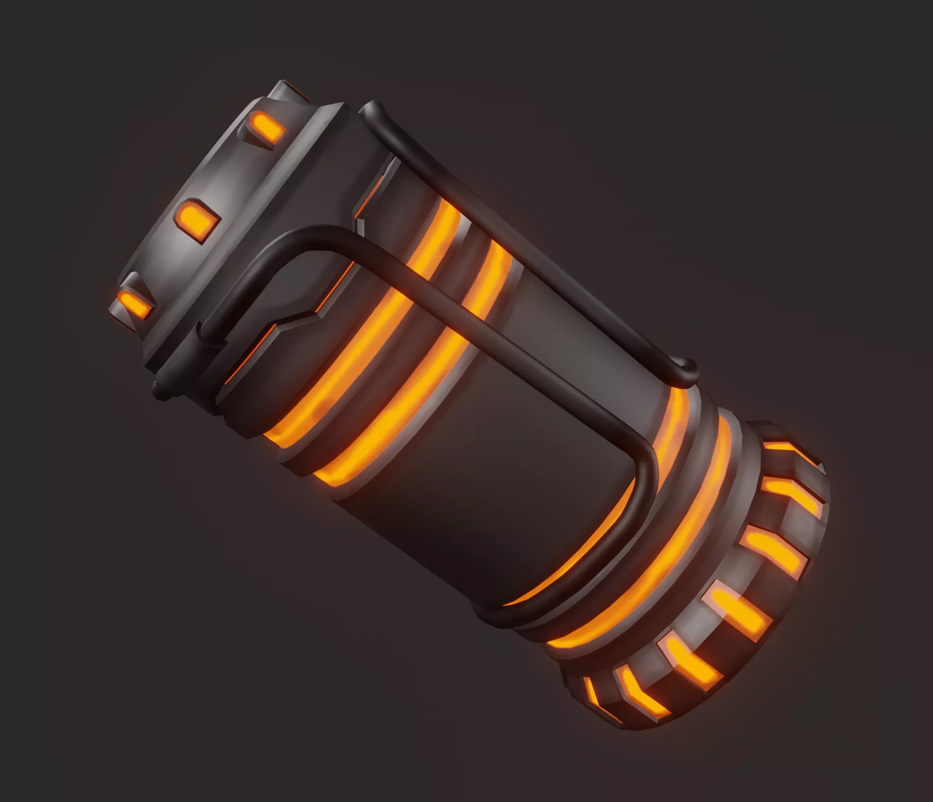 Sci-fi hand lamp Low-poly 3D model_0