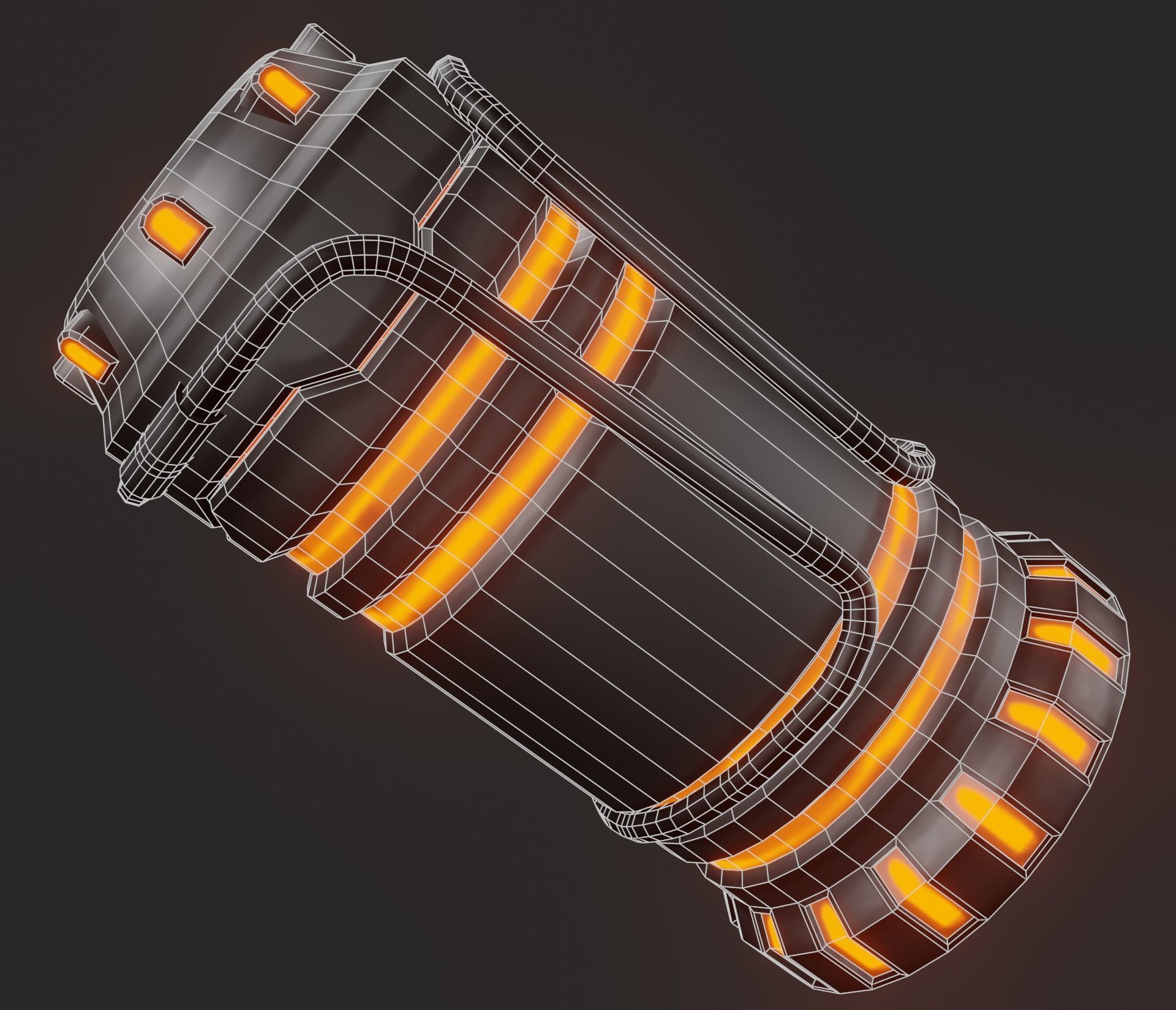 Sci-fi hand lamp Low-poly 3D model_1