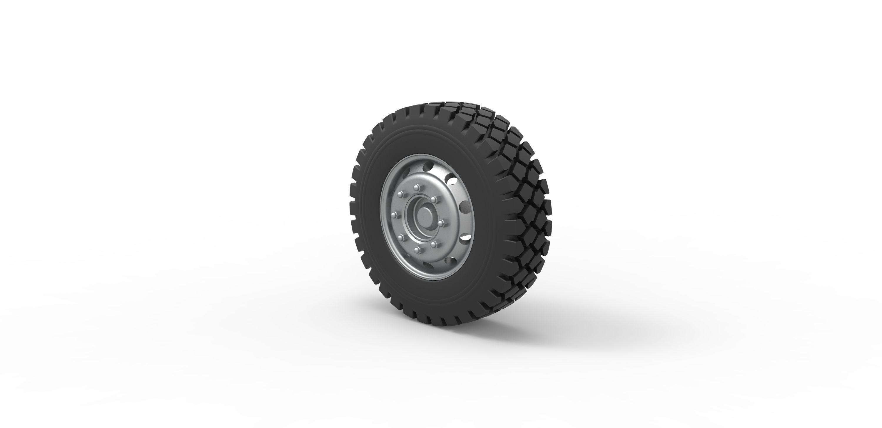 Military truck wheel Scale 1 to 25 3D print model_5