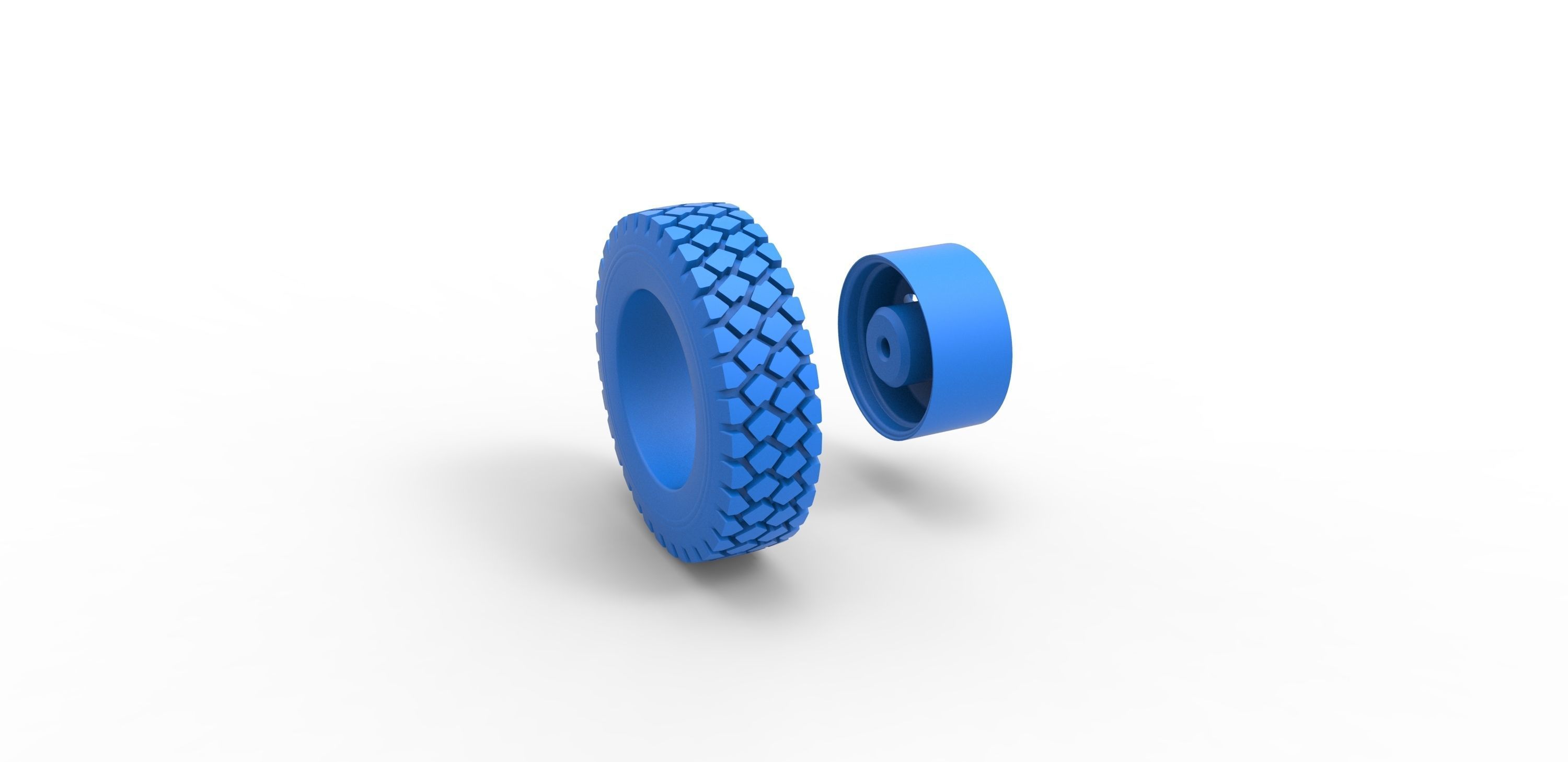 Military truck wheel Scale 1 to 25 3D print model_12