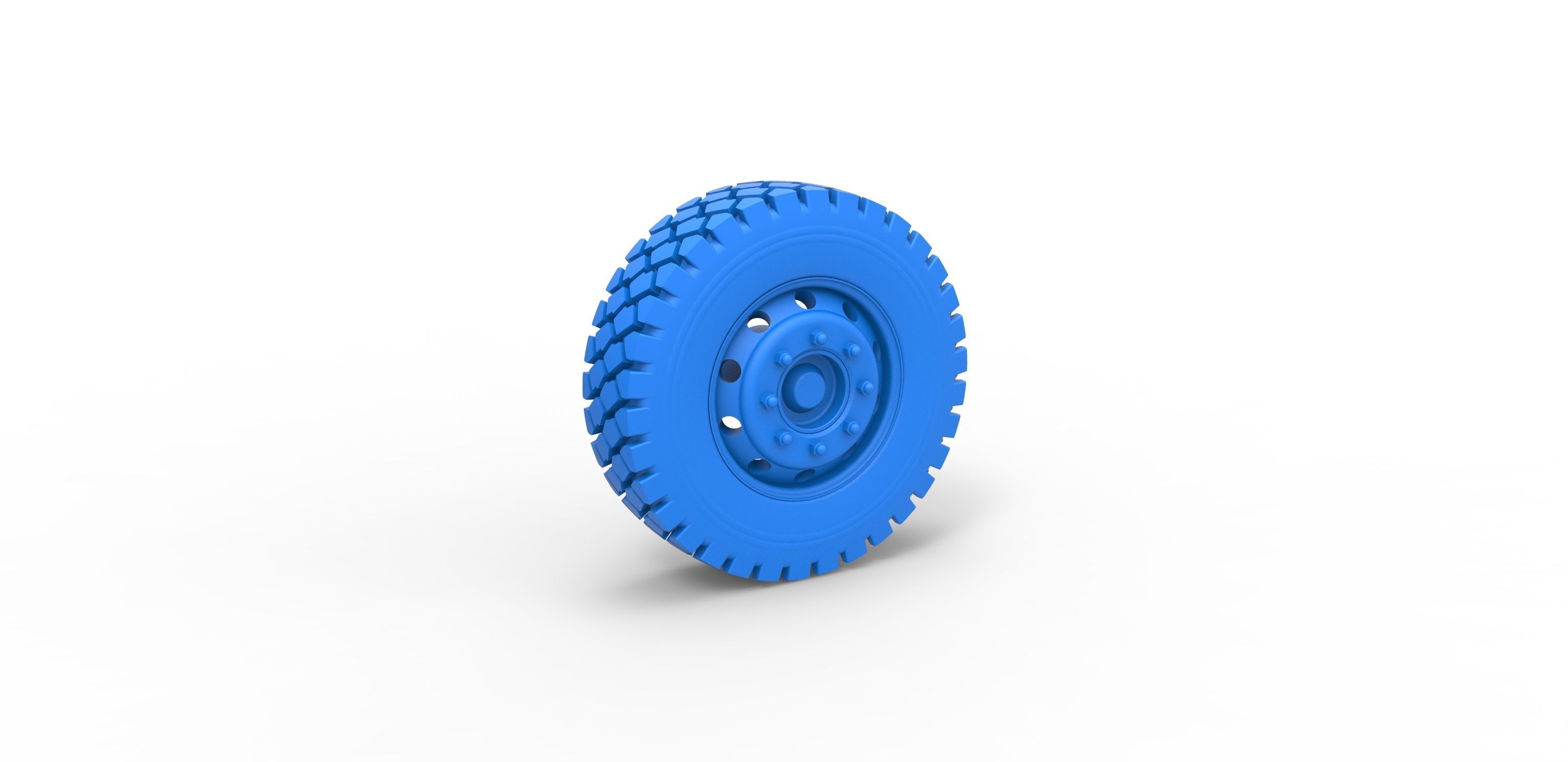 Military truck wheel Scale 1 to 25 3D print model_7