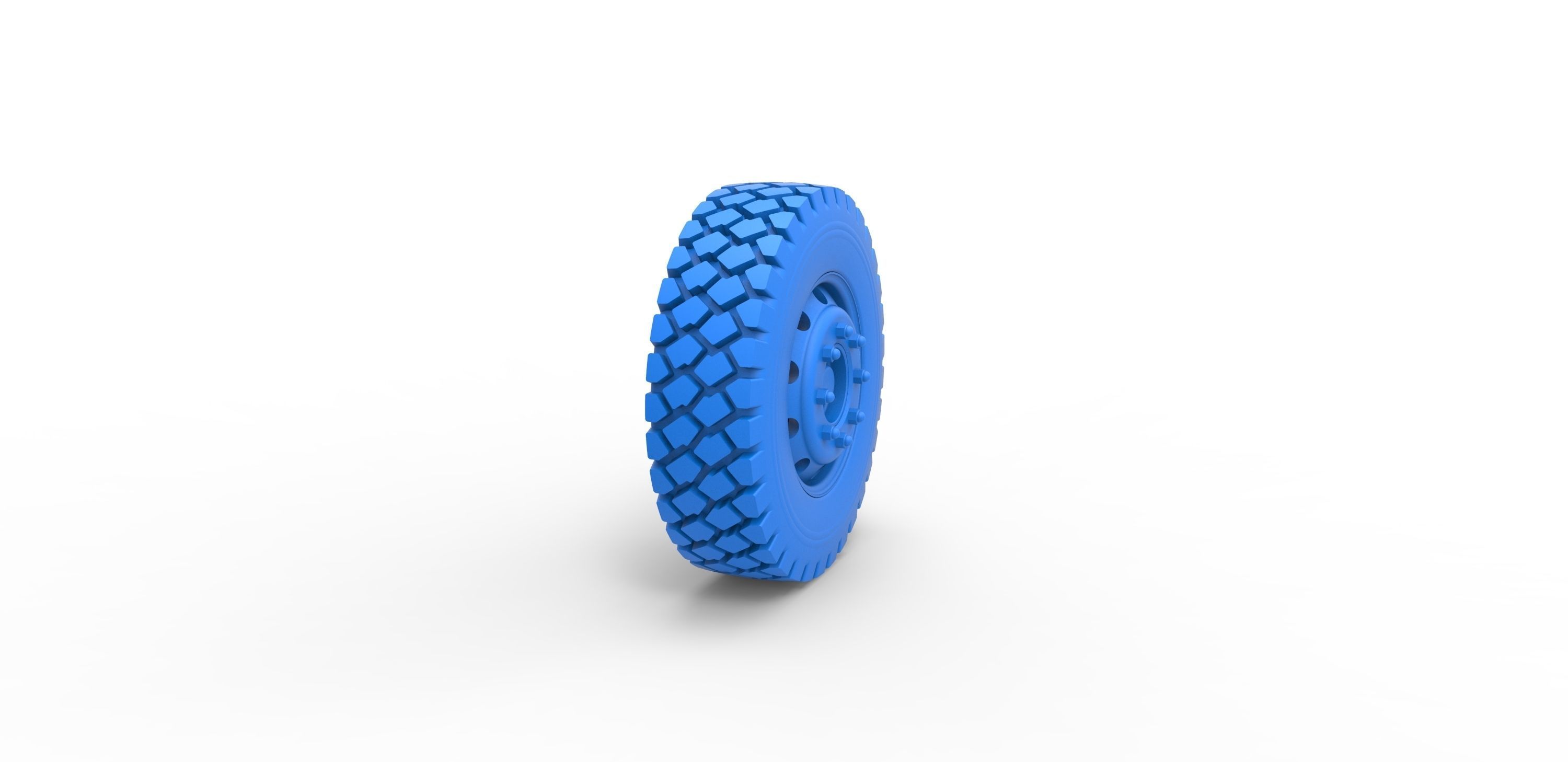 Military truck wheel Scale 1 to 25 3D print model_8