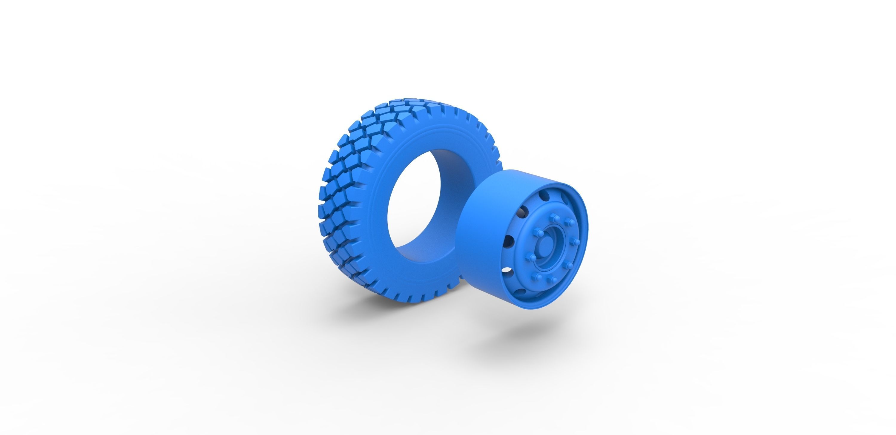 Military truck wheel Scale 1 to 25 3D print model_11