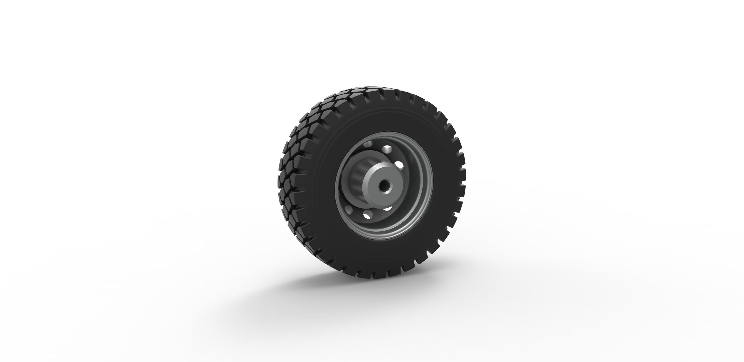 Military truck wheel Scale 1 to 25 3D print model_6