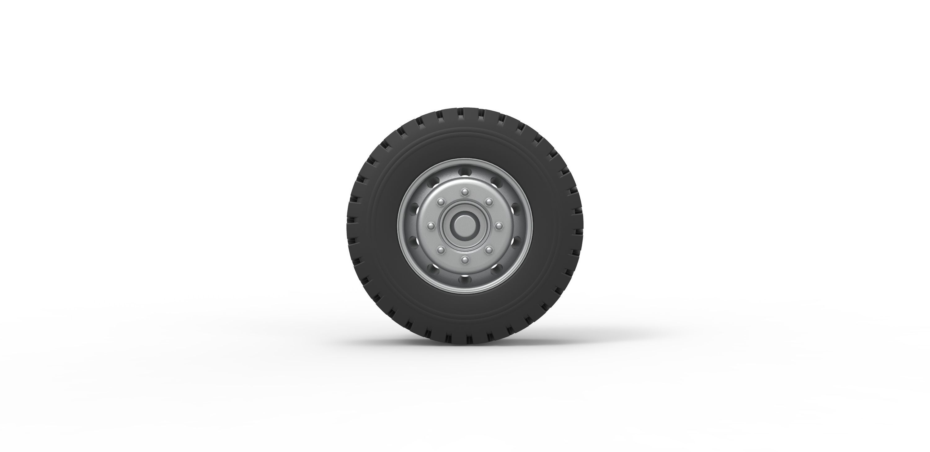 Military truck wheel Scale 1 to 25 3D print model_4
