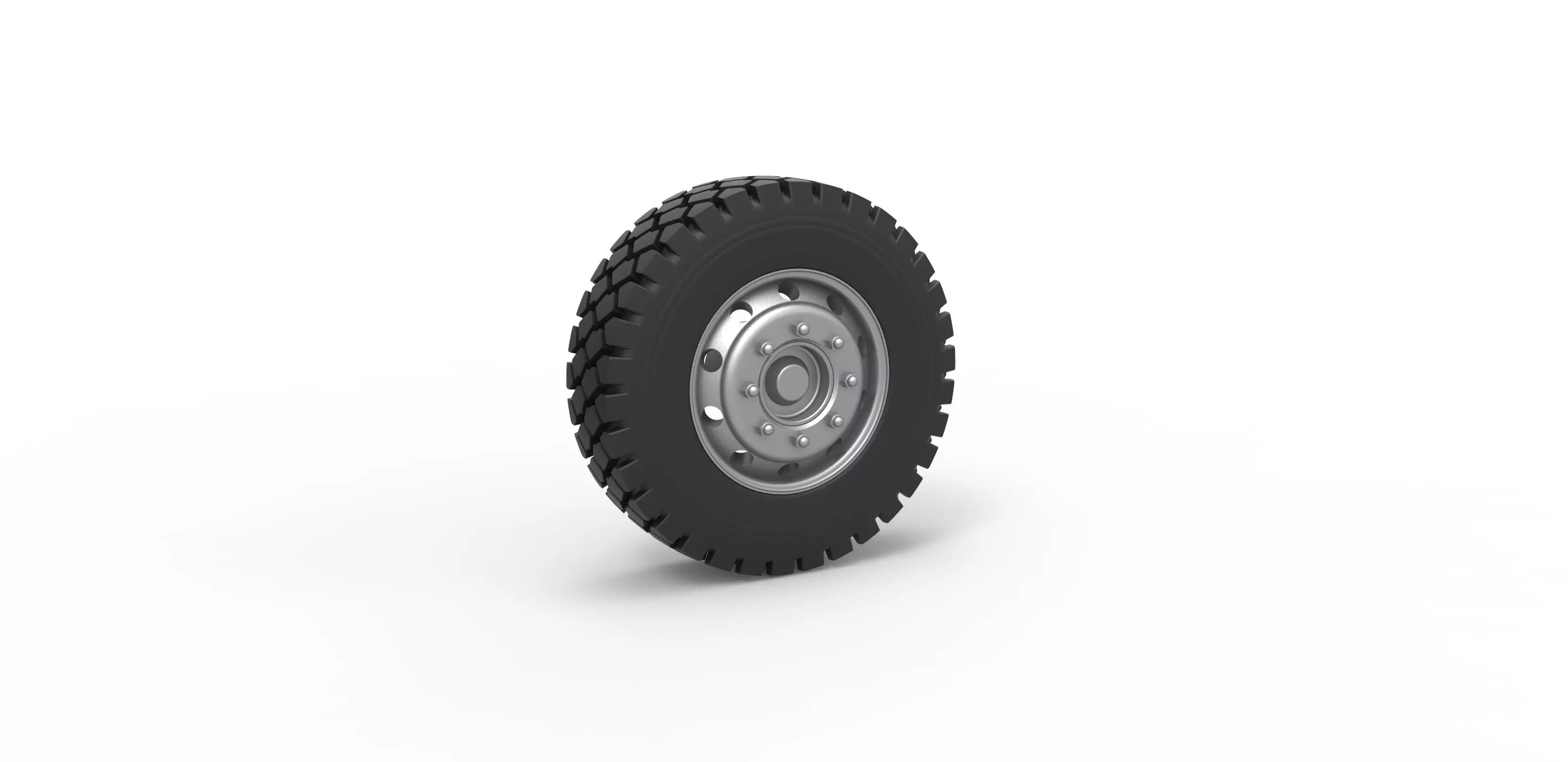 Military truck wheel Scale 1 to 25 3D print model_0
