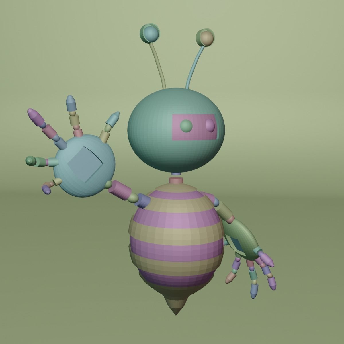 robot honey 3D model_2