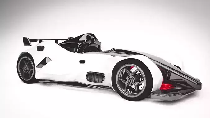 CONCEPT SPORT CAR white CARBON 3D model 3D model