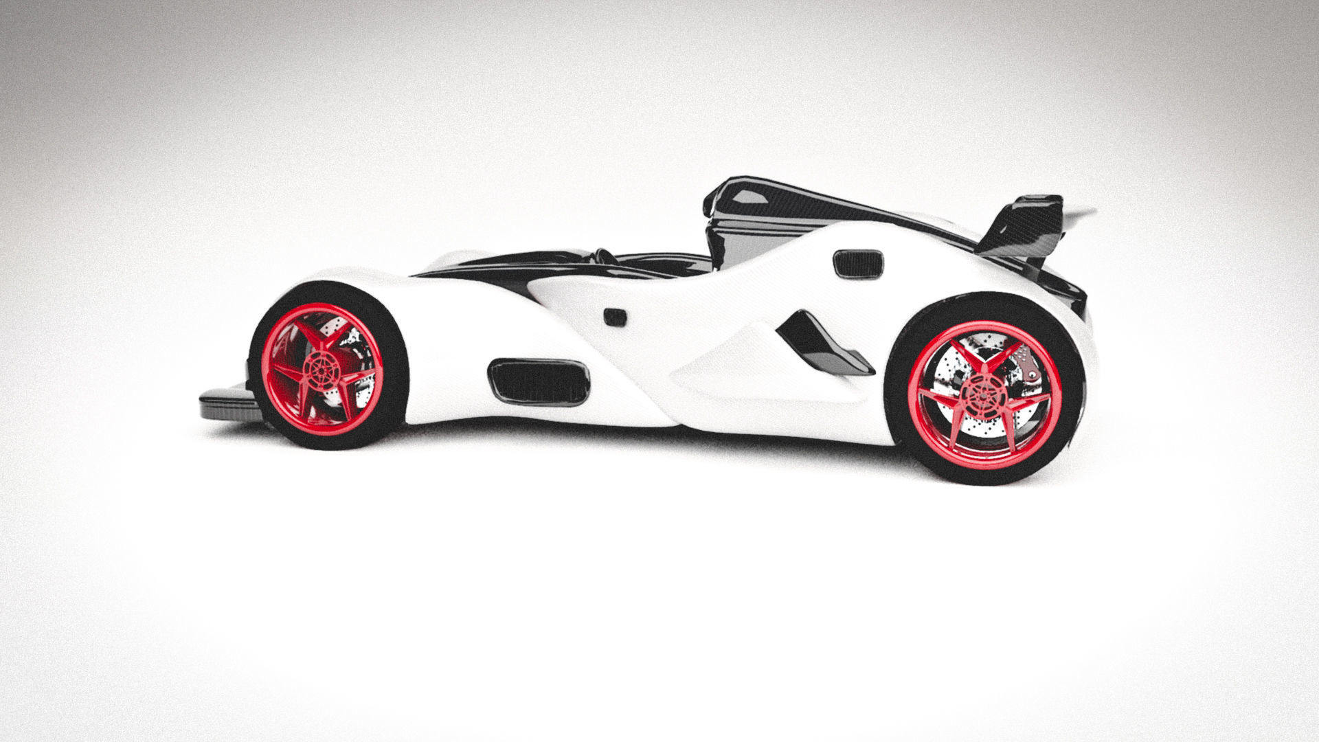 CONCEPT SPORT CAR white CARBON 3D model 3D model_3