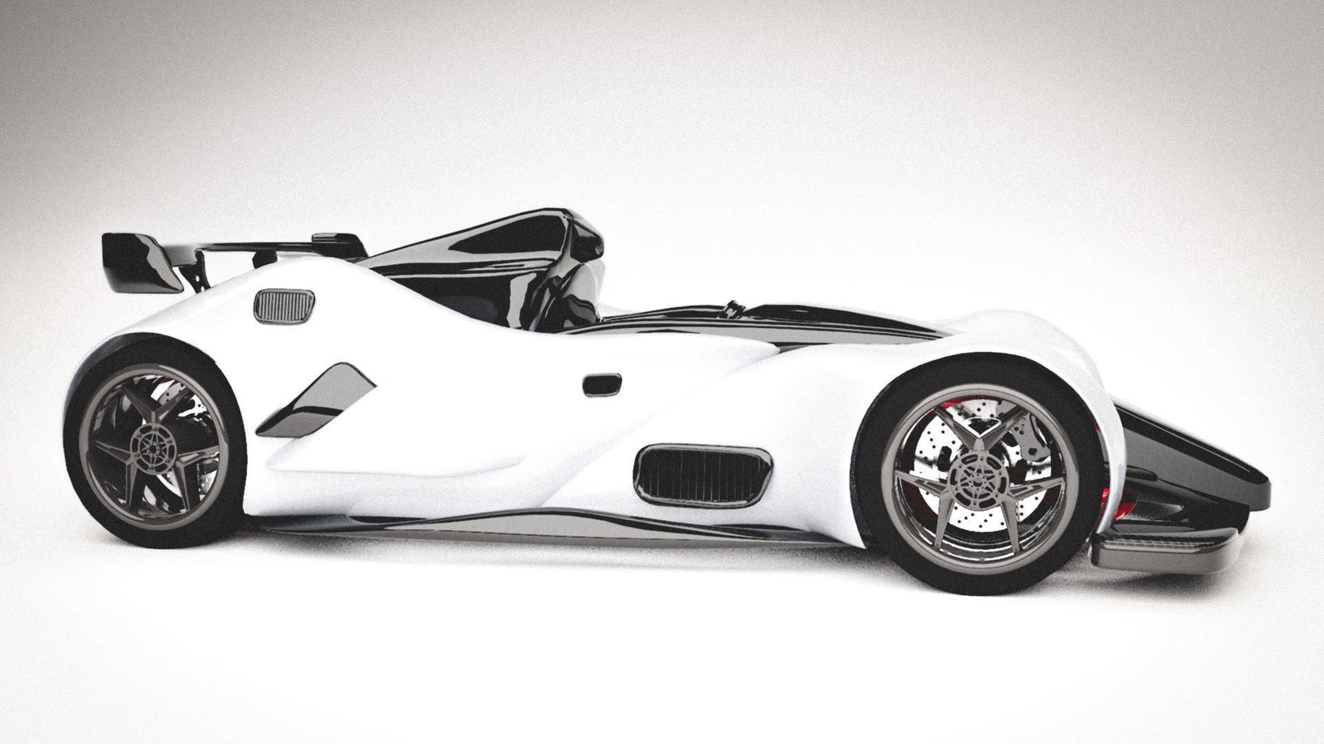 CONCEPT SPORT CAR white CARBON 3D model 3D model_1