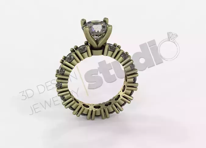 Highly luxury engagement infinity ring 3d model