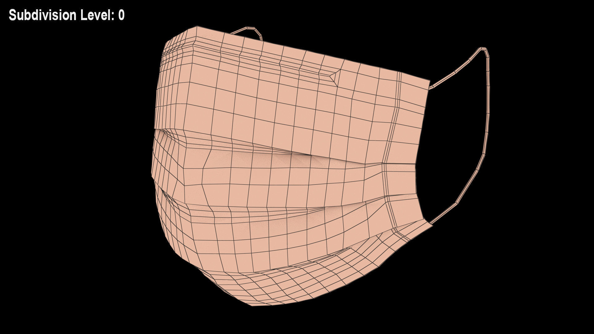 3 layer Disposable Mask PBR Low-poly 3D model_13