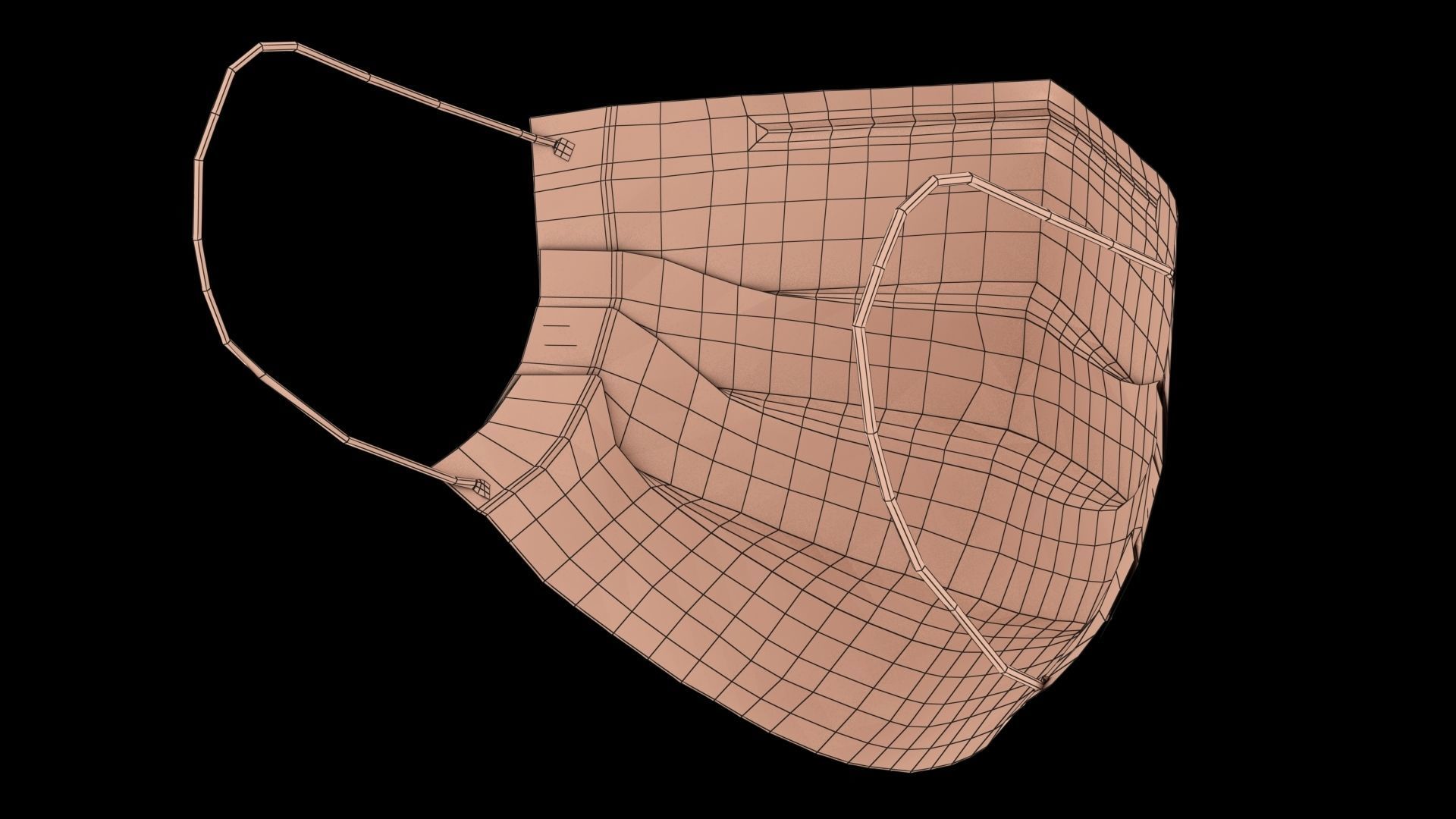 3 layer Disposable Mask PBR Low-poly 3D model_17