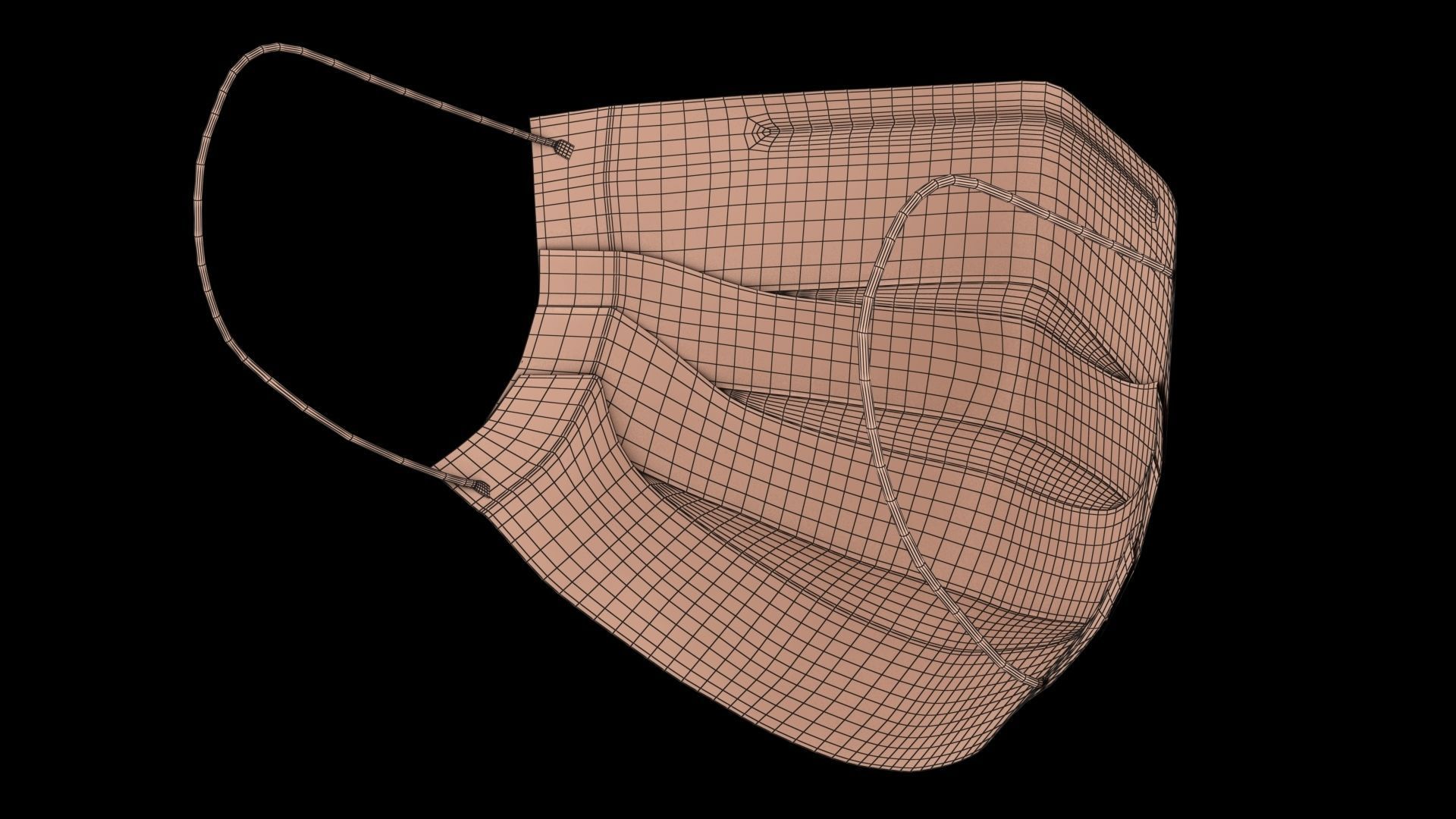 3 layer Disposable Mask PBR Low-poly 3D model_16