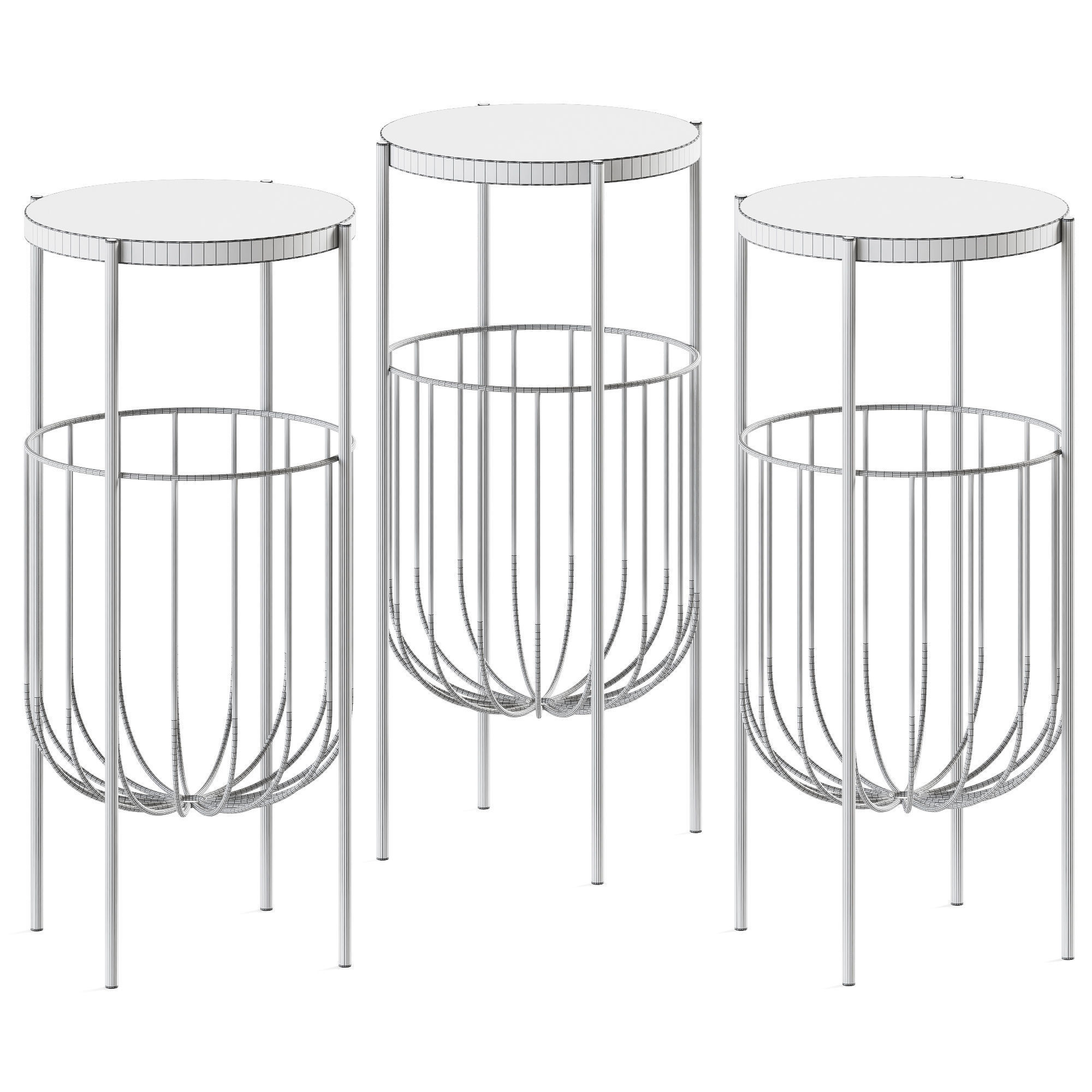 Eyrie Console Table Round by Hubsch Interior 3D model_1
