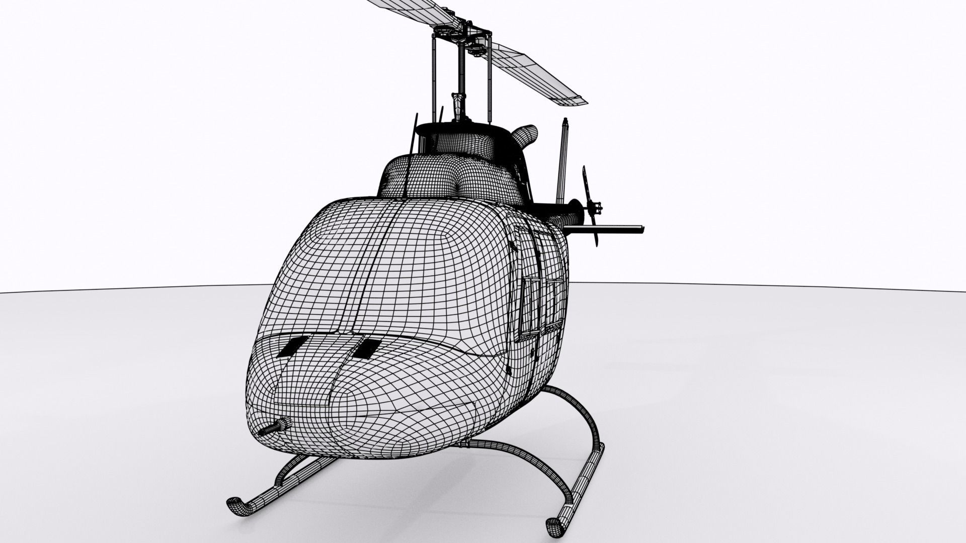 Bell 206 Helicopter 3D model_10
