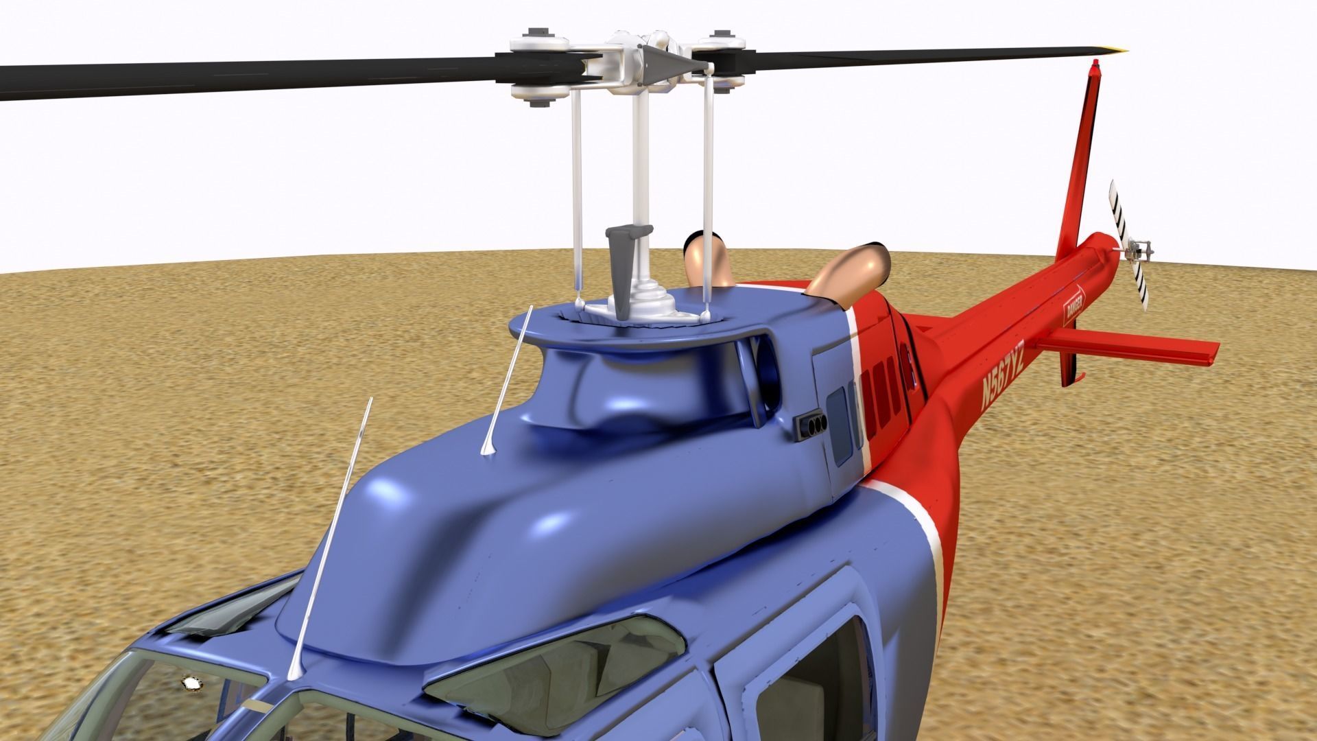 Bell 206 Helicopter 3D model_15