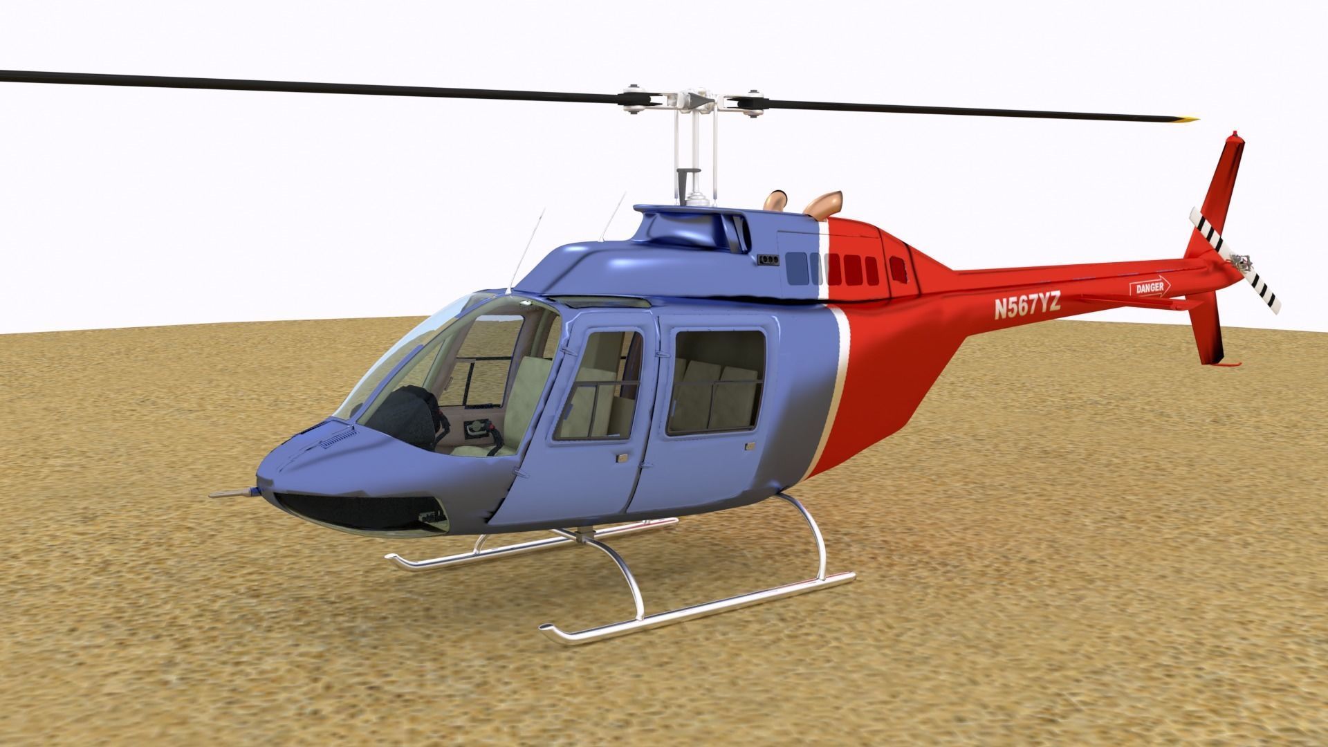 Bell 206 Helicopter 3D model_1