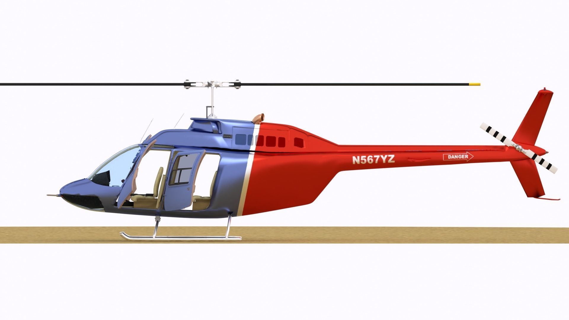 Bell 206 Helicopter 3D model_3