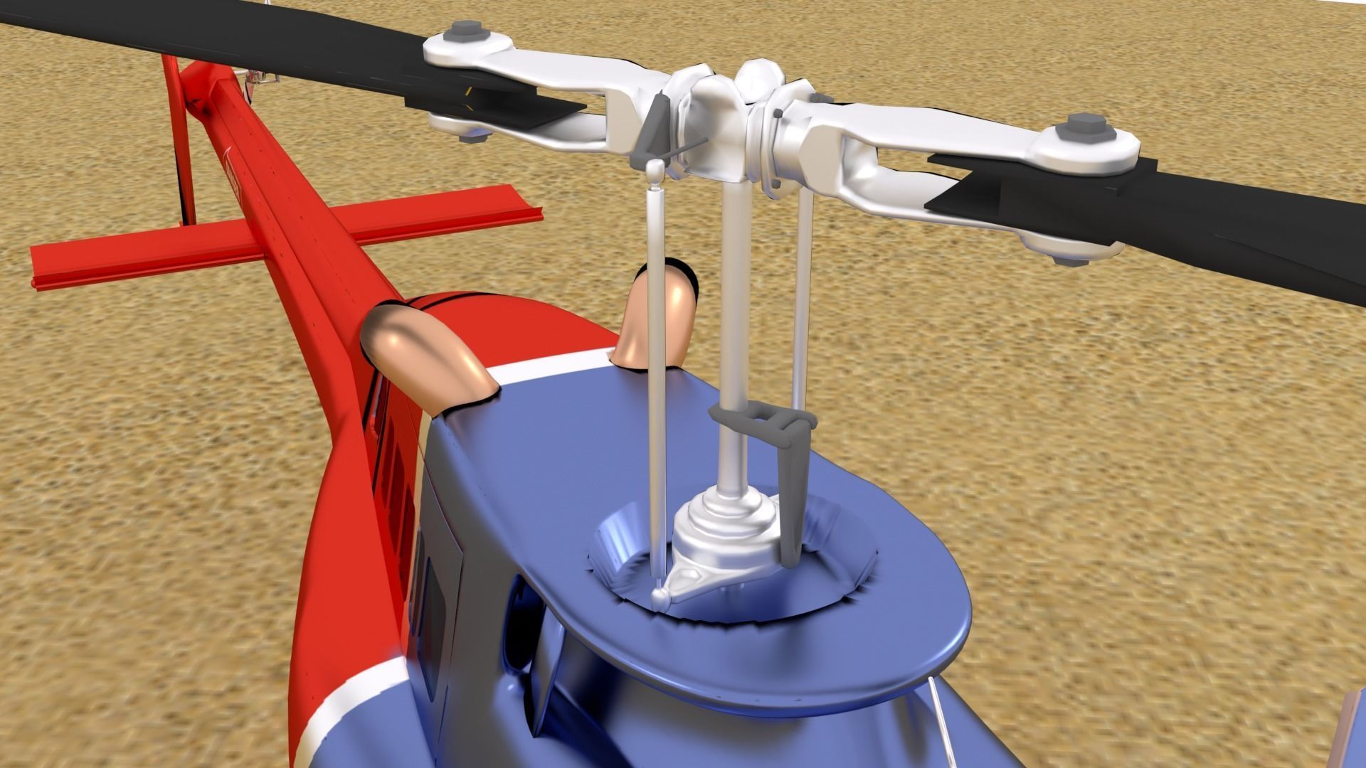 Bell 206 Helicopter 3D model_6