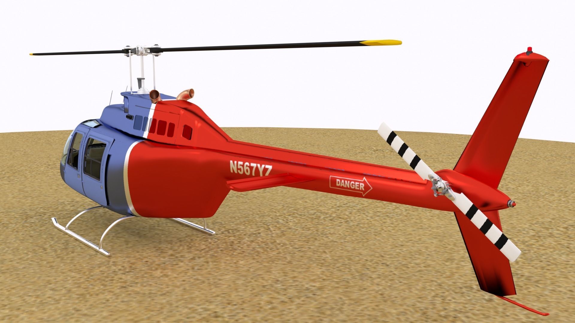 Bell 206 Helicopter 3D model_14