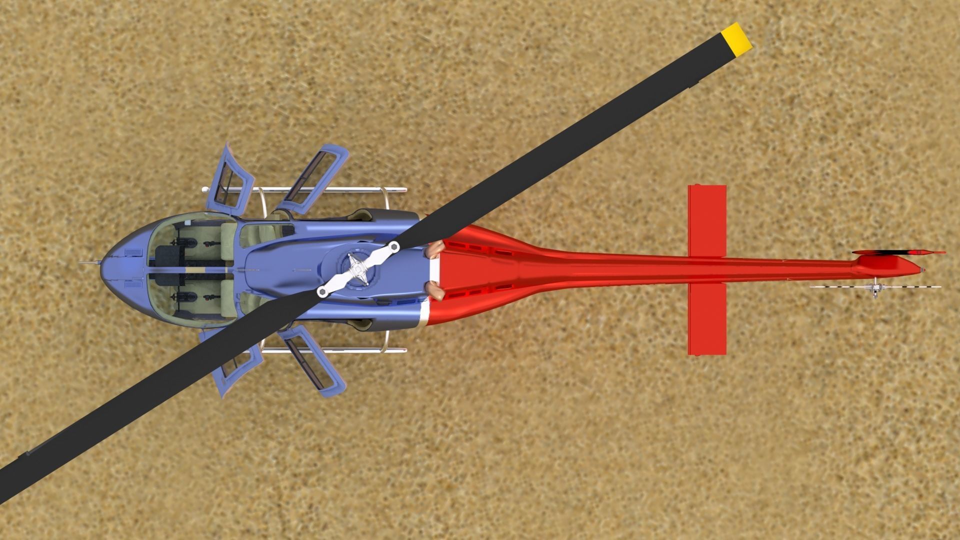 Bell 206 Helicopter 3D model_4