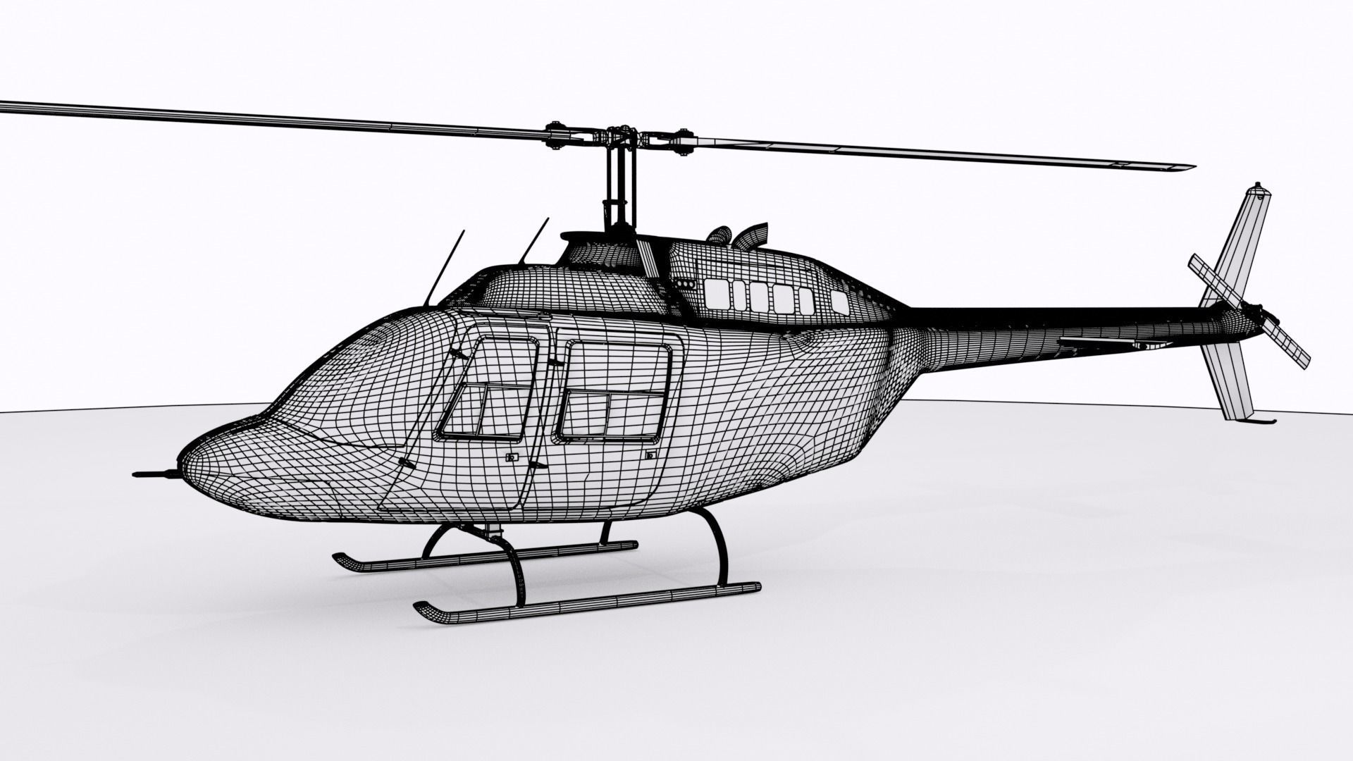 Bell 206 Helicopter 3D model_9