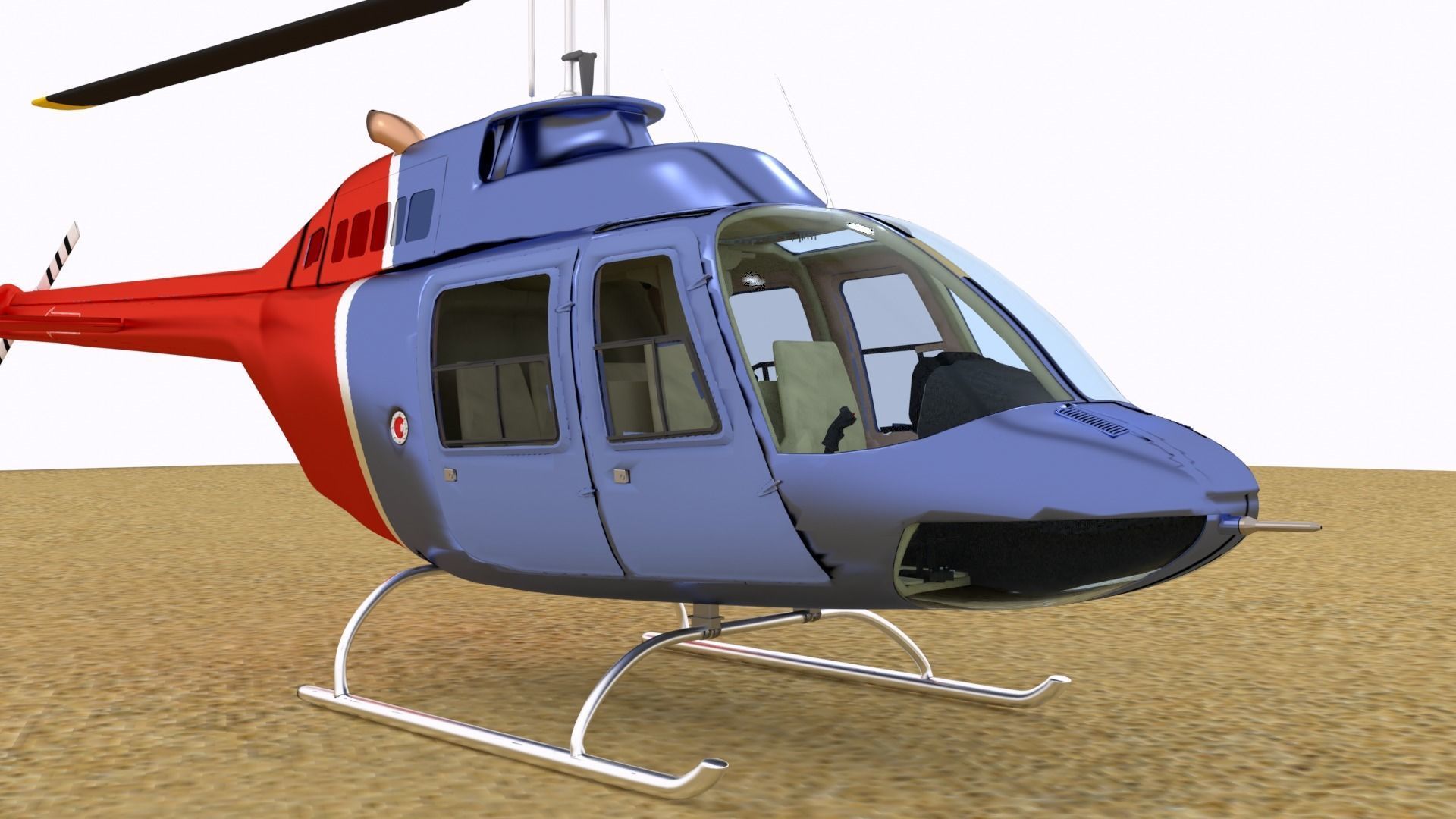Bell 206 Helicopter 3D model_16