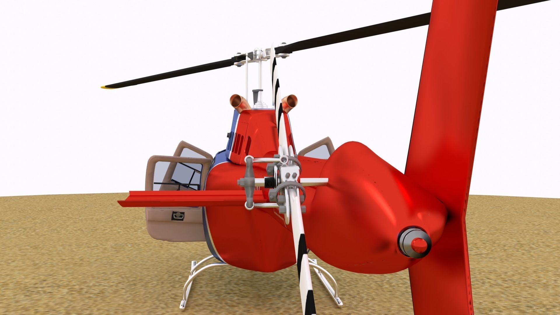 Bell 206 Helicopter 3D model_7