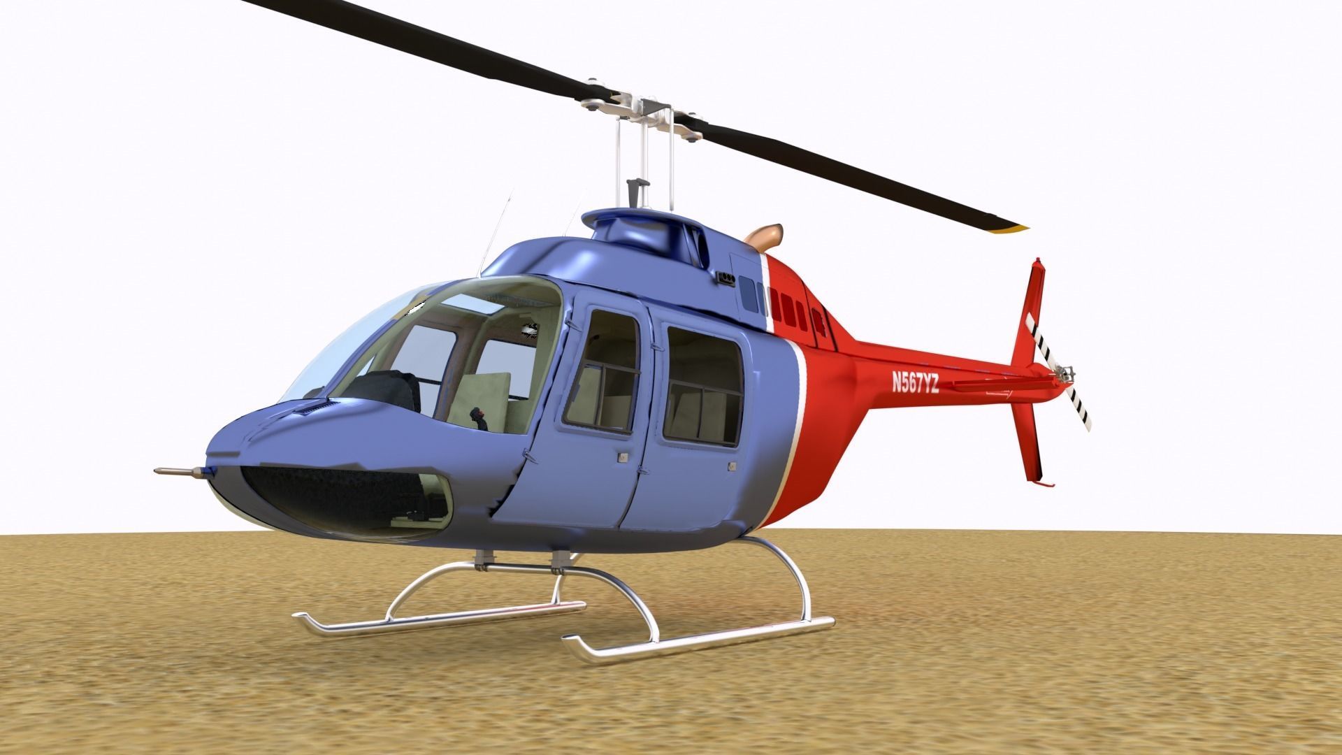 Bell 206 Helicopter 3D model_12