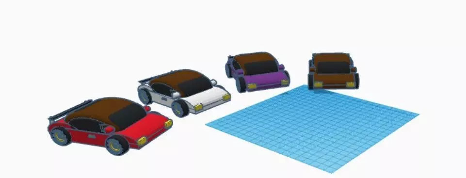 4 sports car 3D print model_0