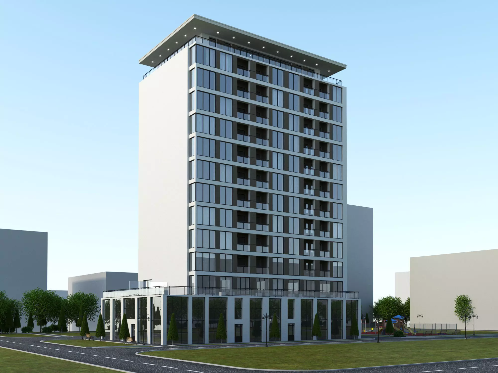 Residential building 3D model_0
