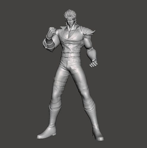 Kenshiro 3D Model character on table 3D print model