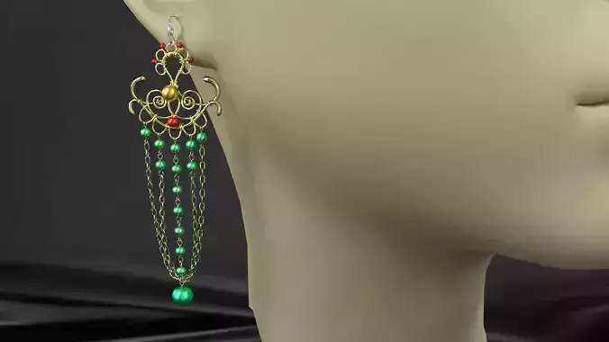 earrings pair of with beads