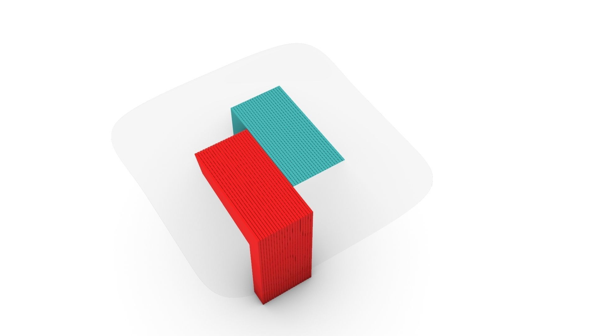 table coffee - orange 3D model_3