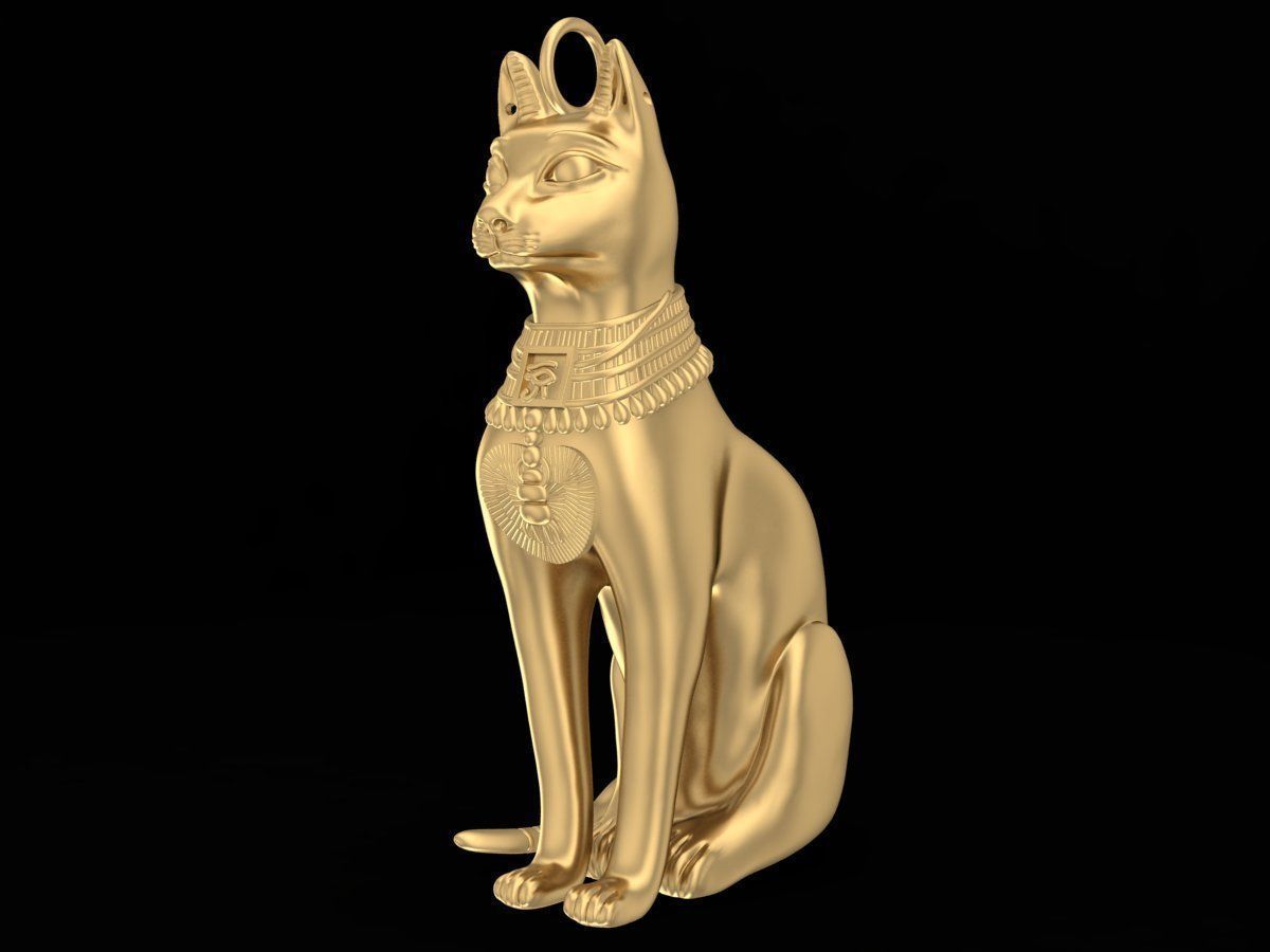 Egyptian Bastet Cat Pendant 3D Jewelry Model 3156 3D print model_1
