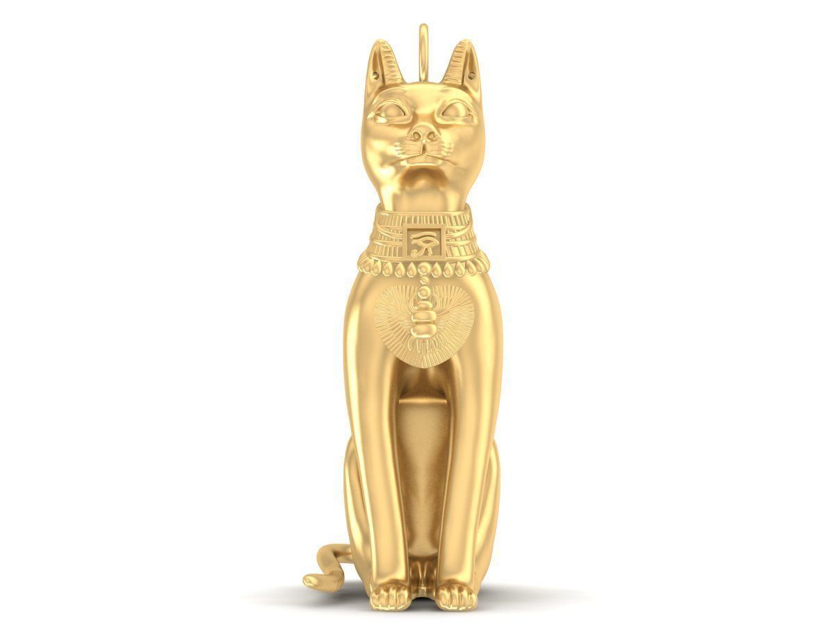 Egyptian Bastet Cat Pendant 3D Jewelry Model 3156 3D print model_6