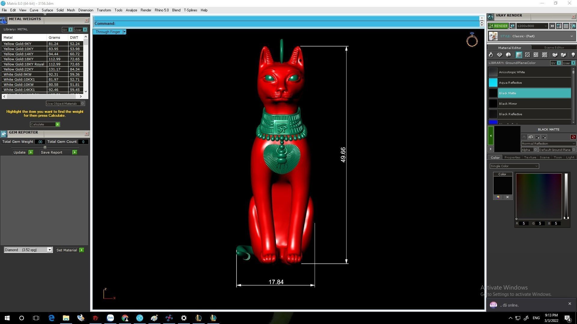 Egyptian Bastet Cat Pendant 3D Jewelry Model 3156 3D print model_3