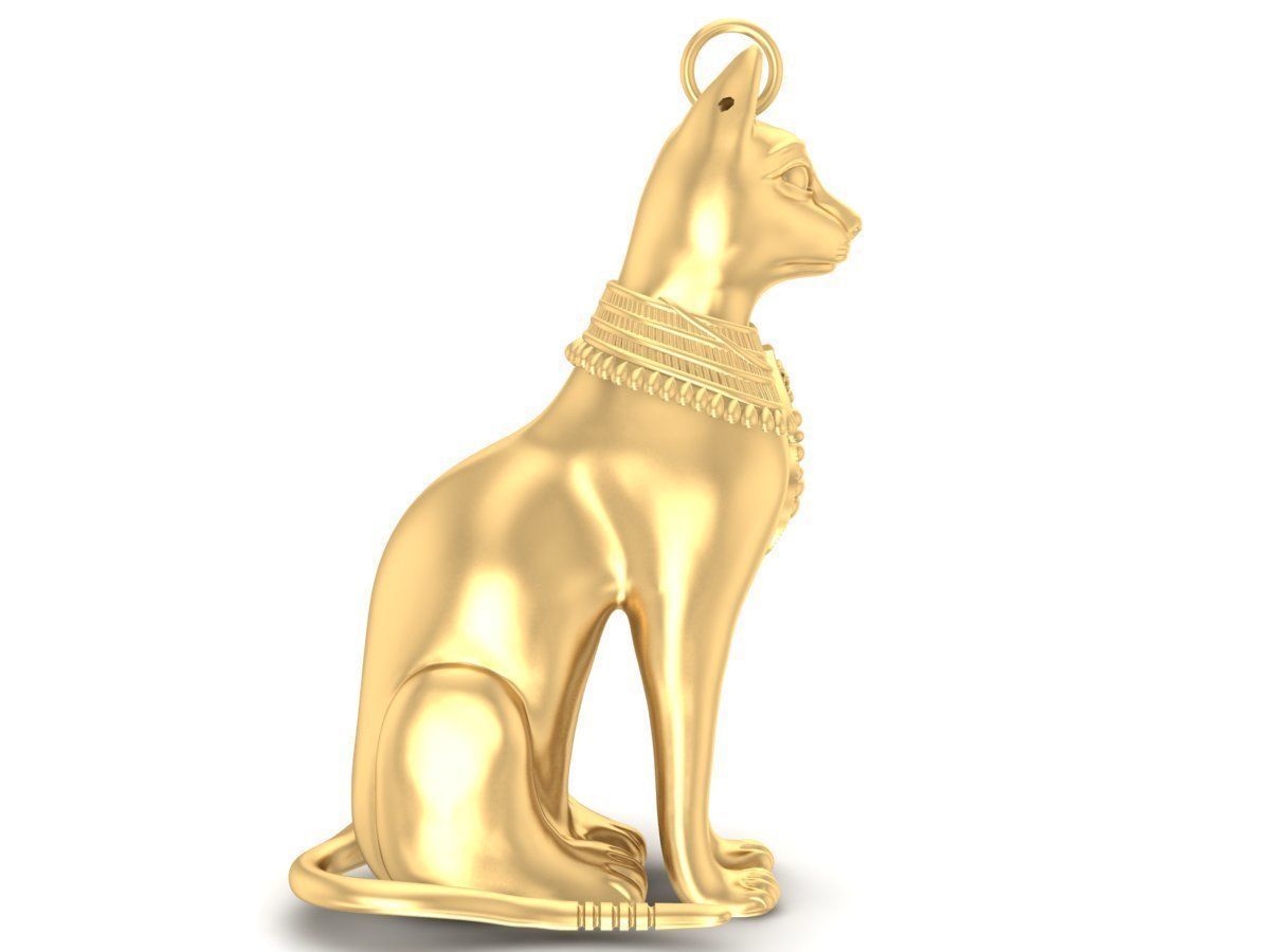 Egyptian Bastet Cat Pendant 3D Jewelry Model 3156 3D print model_5