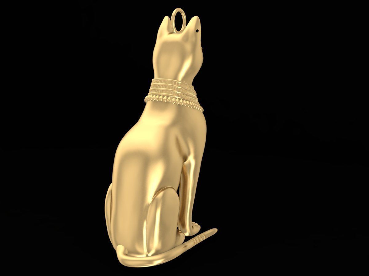 Egyptian Bastet Cat Pendant 3D Jewelry Model 3156 3D print model_2