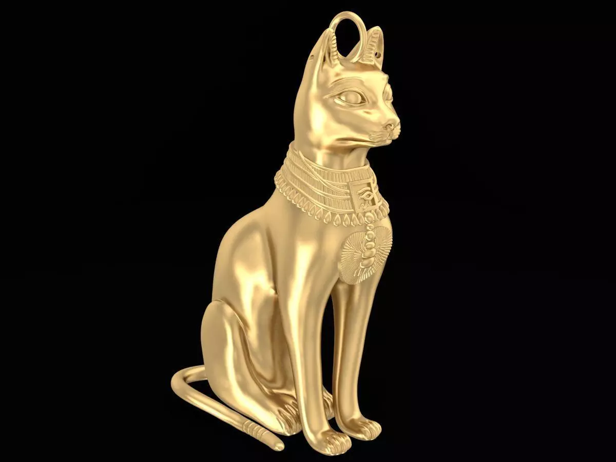 Egyptian Bastet Cat Pendant 3D Jewelry Model 3156 3D print model