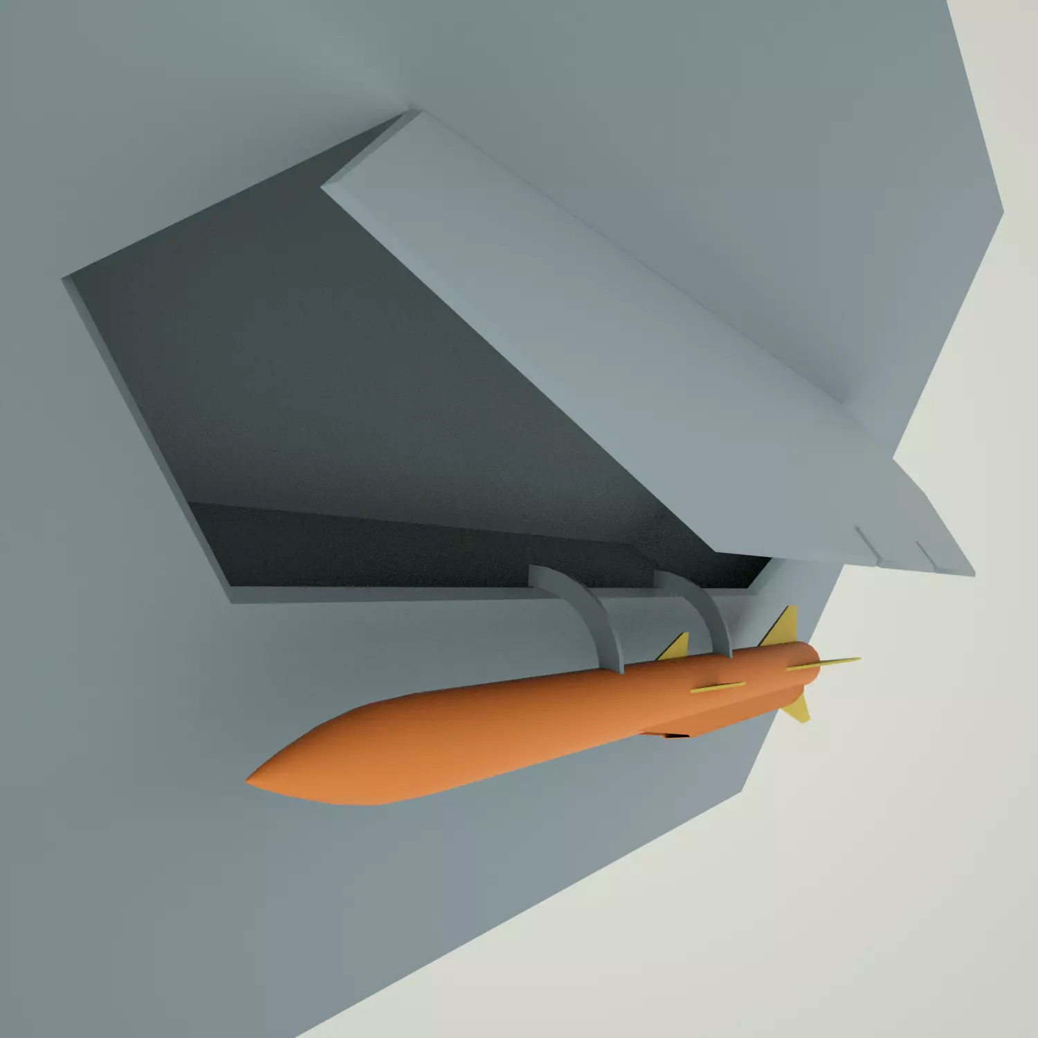 J20Missile orange missile in box 3D model
