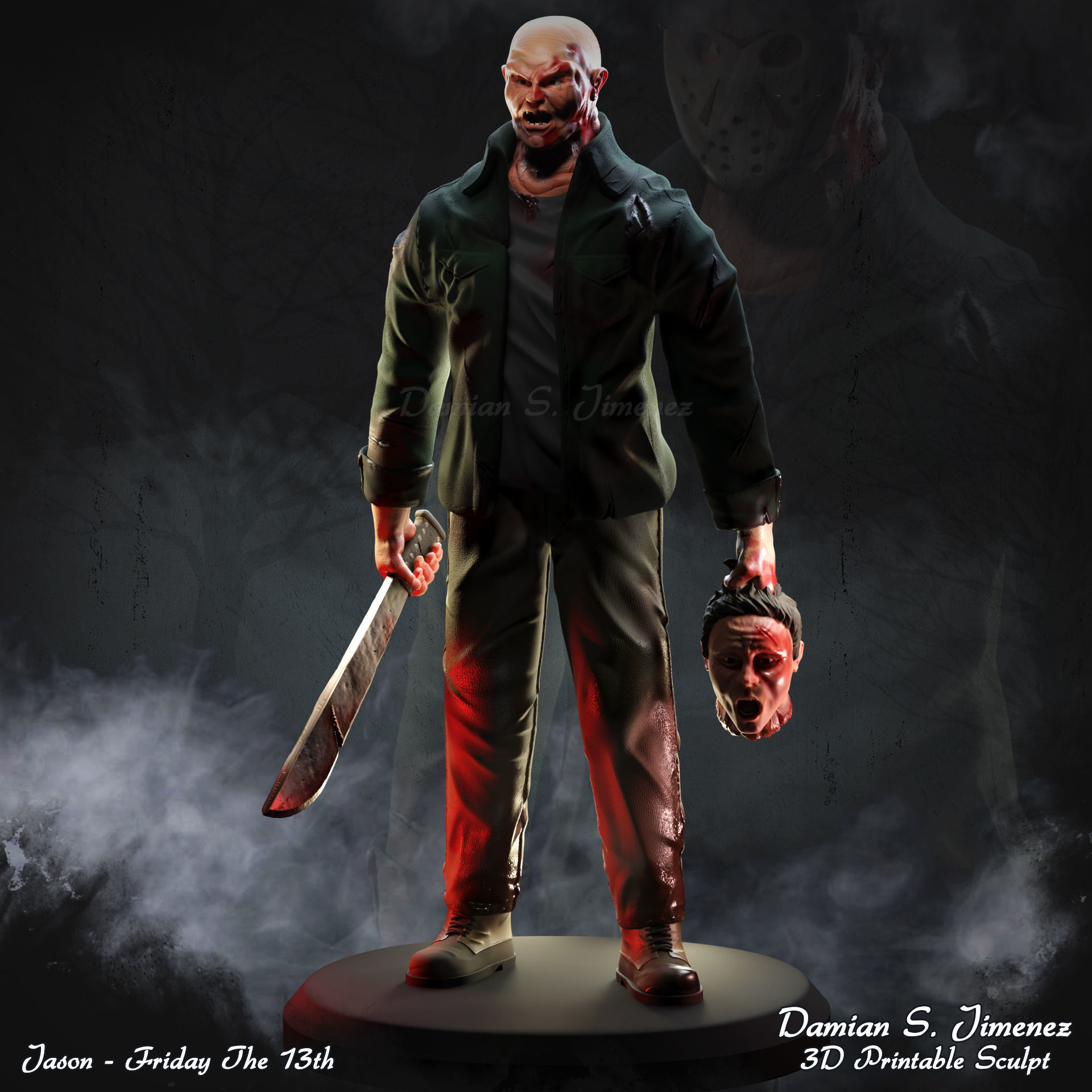 Jason Friday The 13th Printable Sculpt 3D print model_16